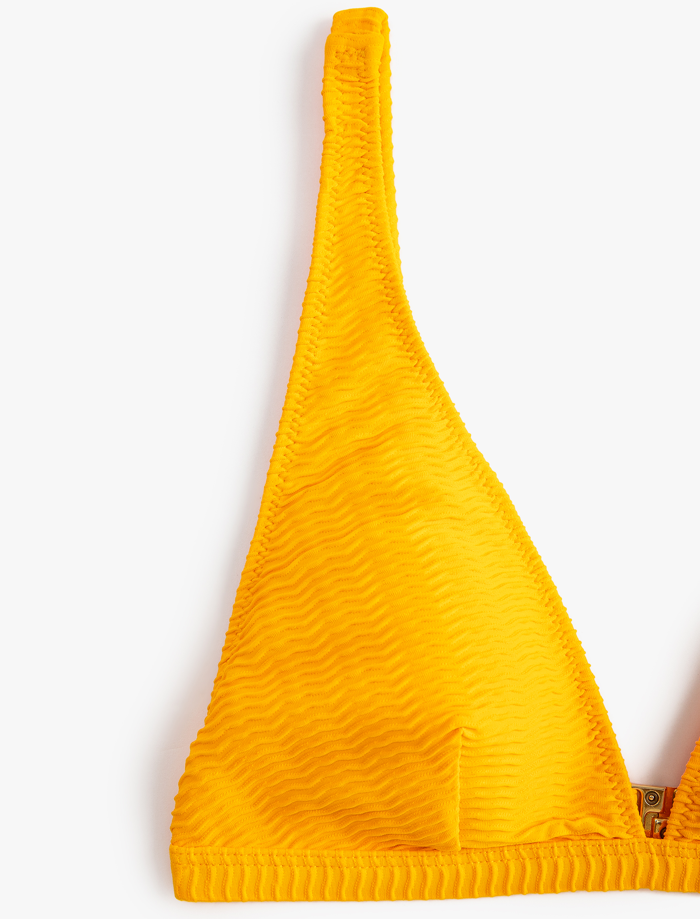   Üçgen Bikini Üstü Dokulu Kalın Askılı