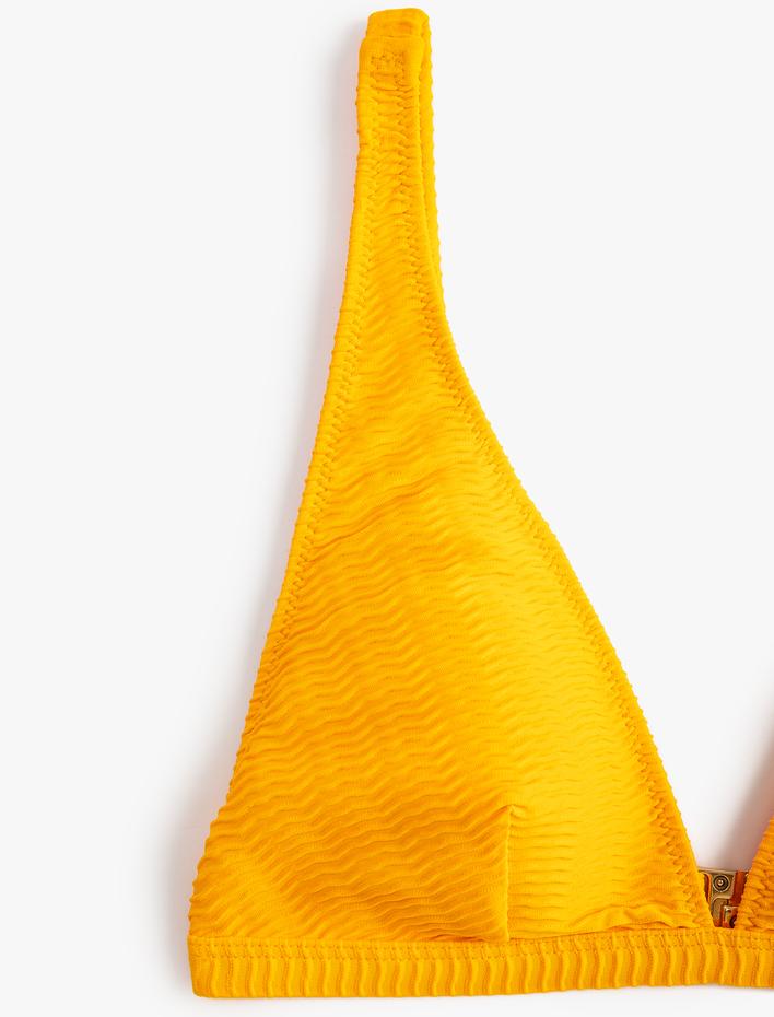  Üçgen Bikini Üstü Dokulu Kalın Askılı