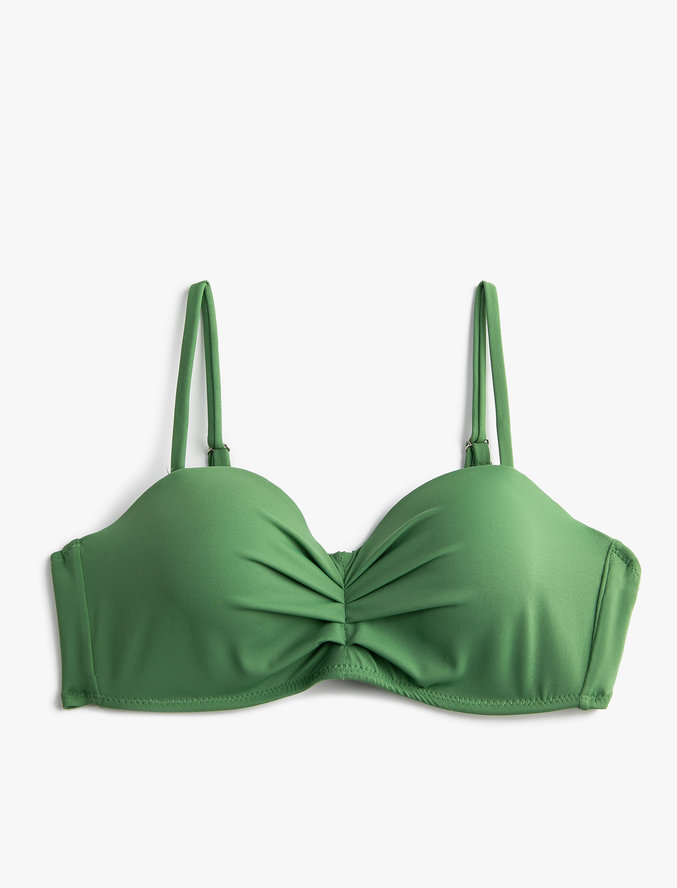   Balenli Bikini Üstü Kaplı Drapeli Çıkarılabilir İnce Askılı