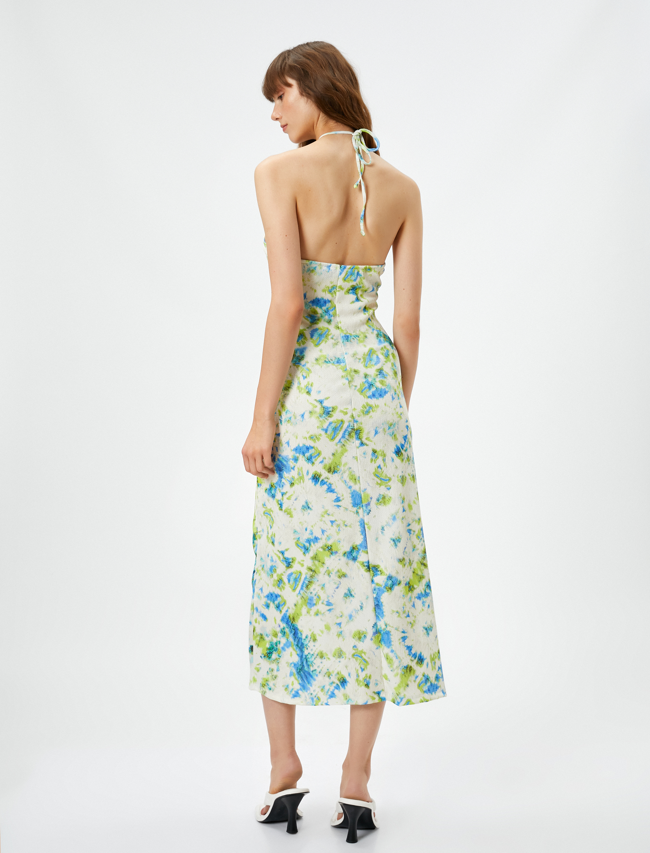   Koton X Şahika Ercümen - Halter Yaka Yırtmaçlı Midi Elbise