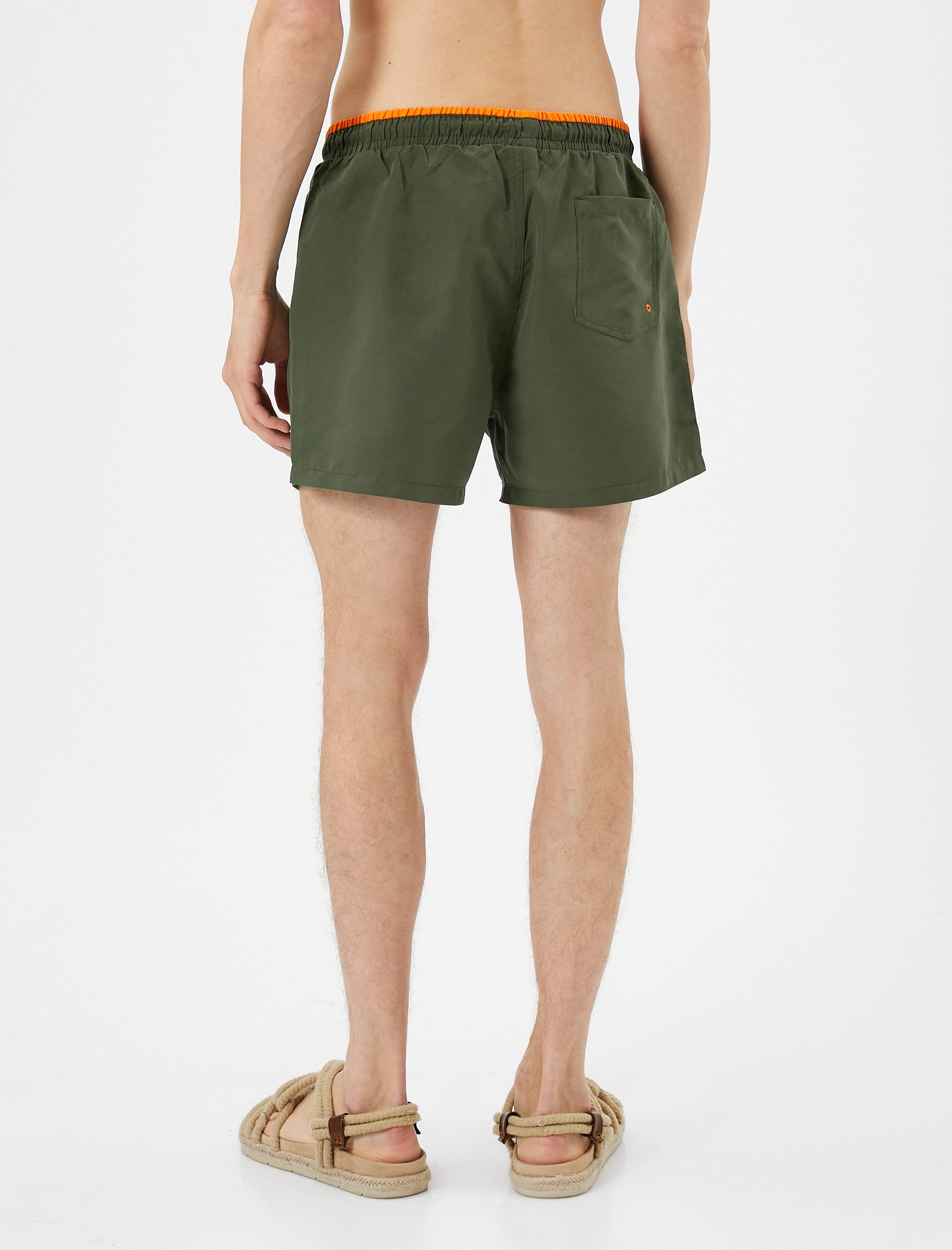   Deniz Şortu Kısa Beli Bağcıklı Cepli