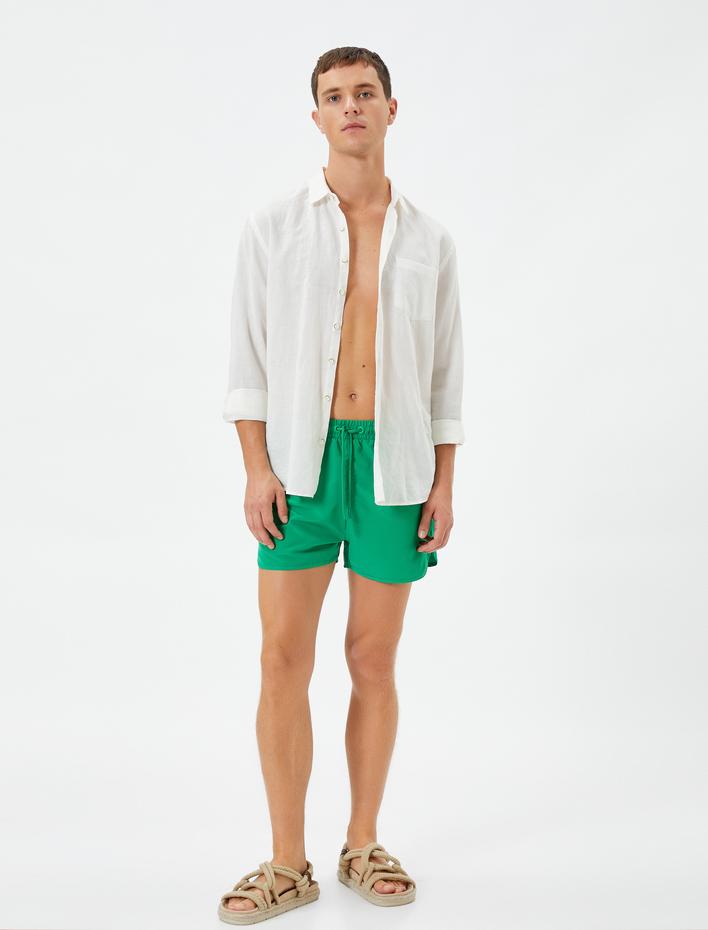  Mayo Şort Kısa Beli Bağcıklı Cepli