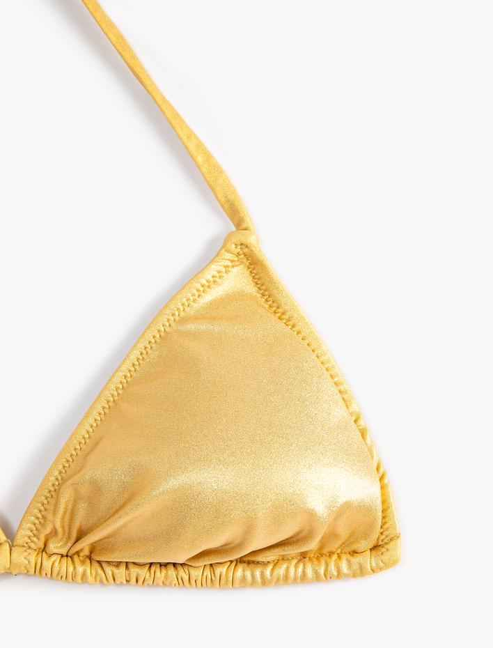  Simli Metalik Bikini Üstü Boyundan Bağlamalı