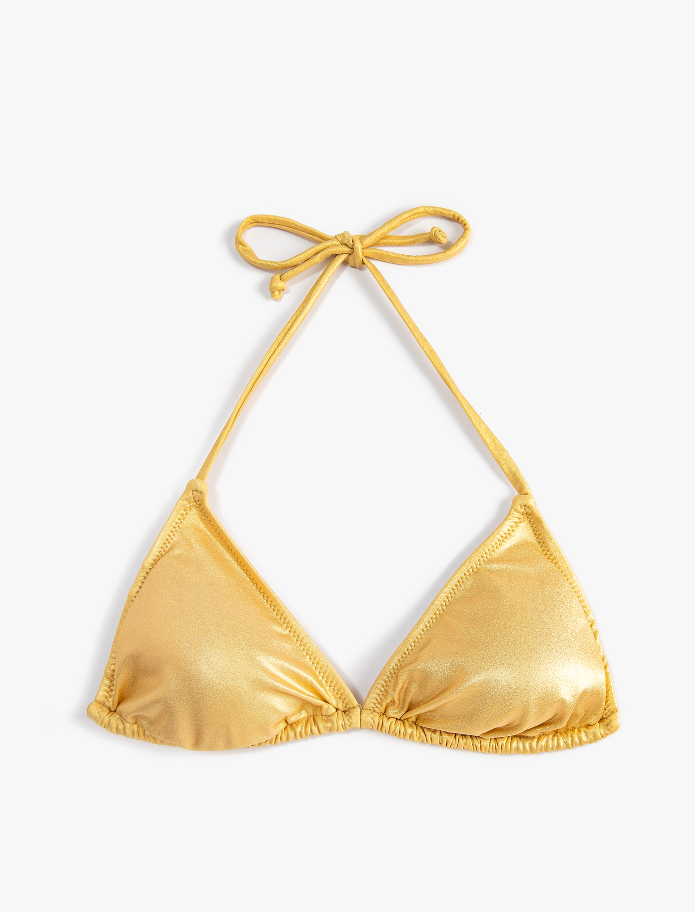   Simli Metalik Bikini Üstü Boyundan Bağlamalı