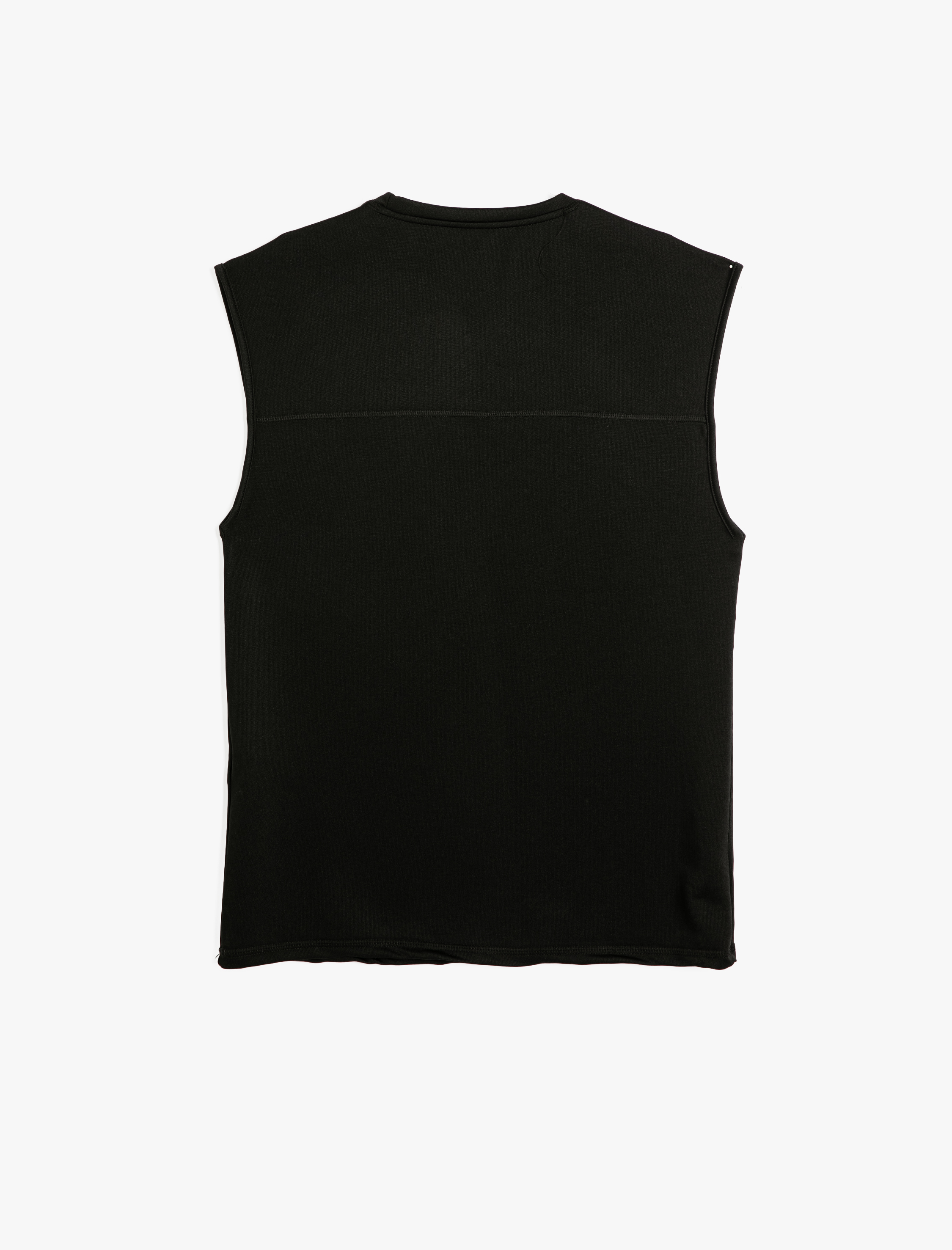   Sporcu Atleti Slogan Baskılı Kolsuz Bisiklet Yaka