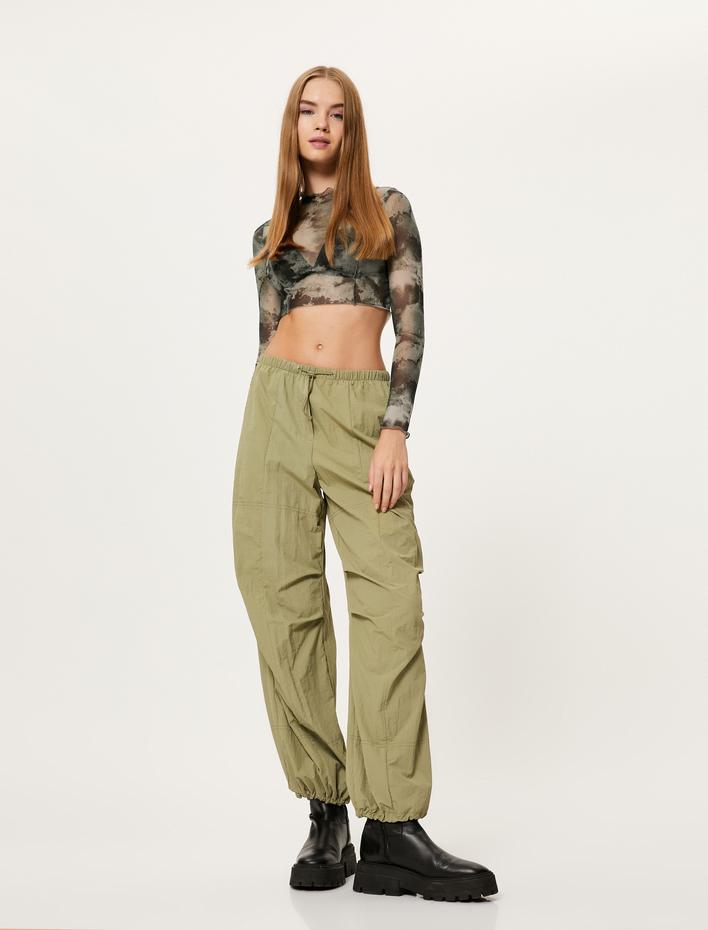  Paraşüt Pantolon Kargo Cepli Rahat Kalıp