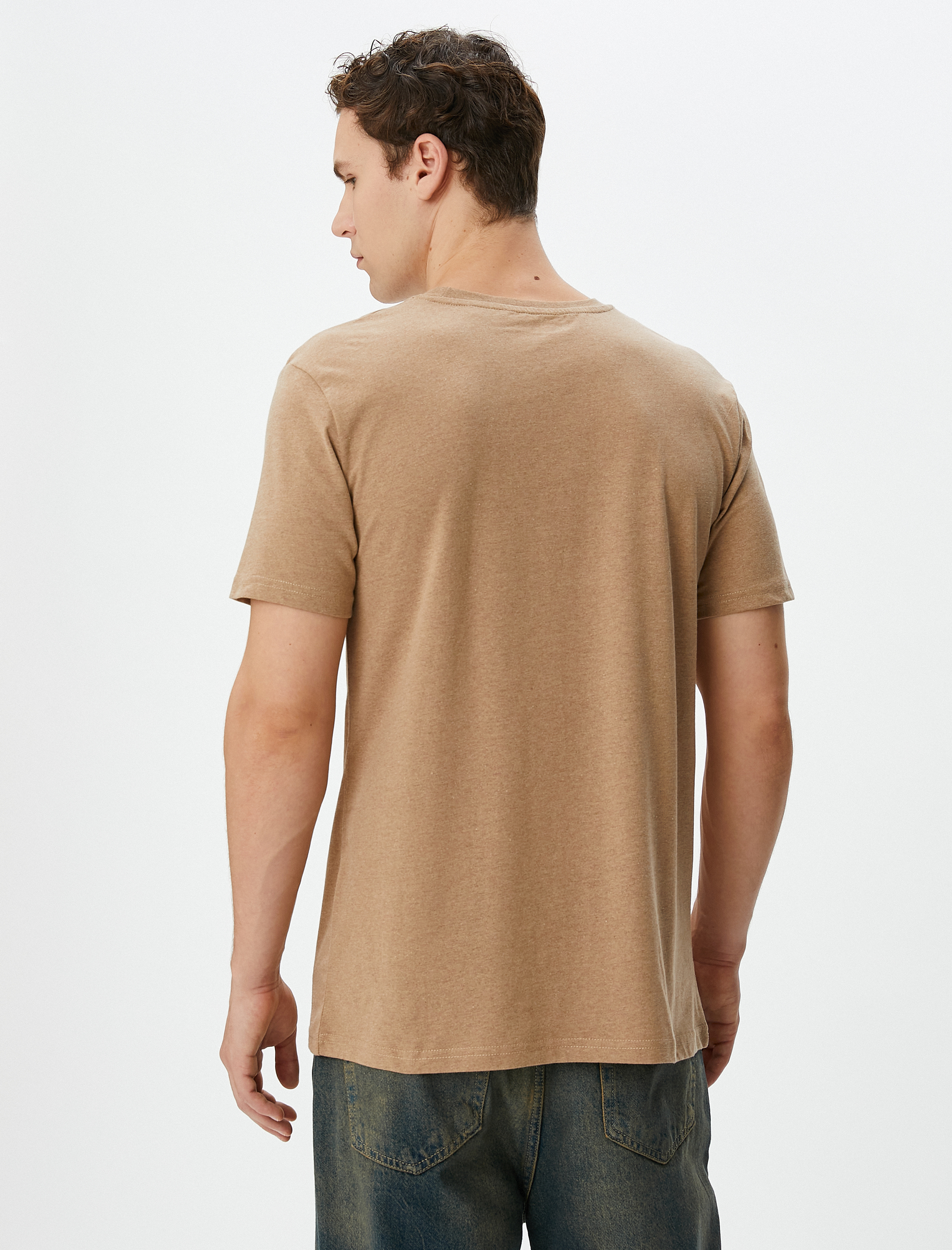   Slogan Baskılı Tişört Bisiklet Yaka Kısa Kollu