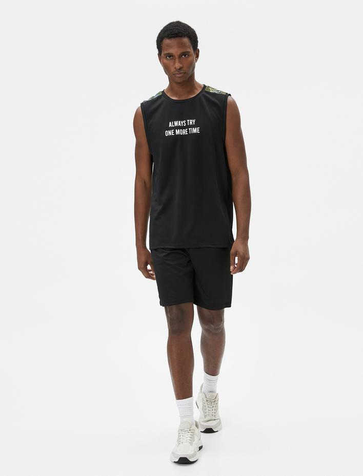  Sporcu Atleti Slogan Baskılı Kolsuz Reflektör Detaylı