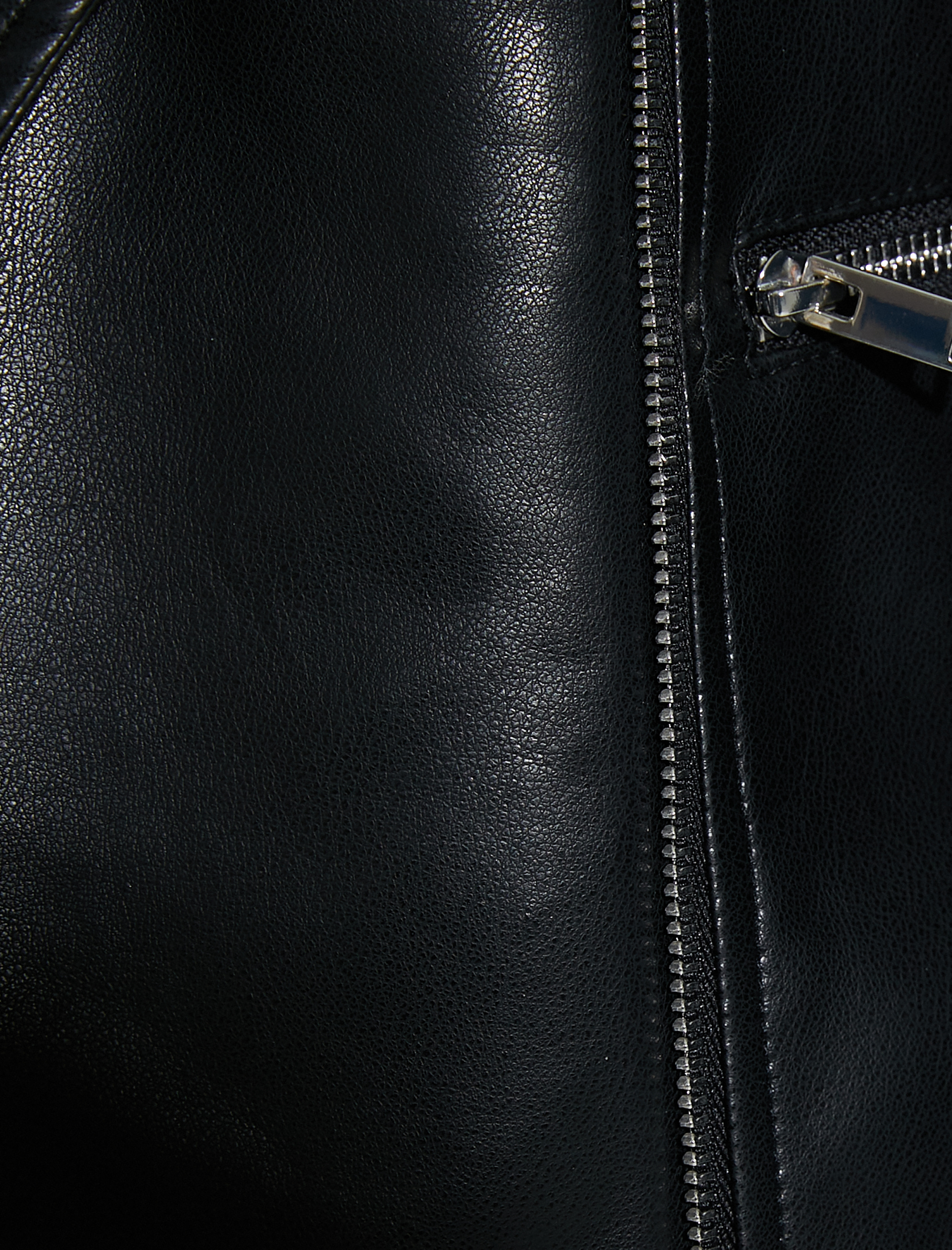   Suni Deri Ceket Anvelop Fermuarlı Cepli