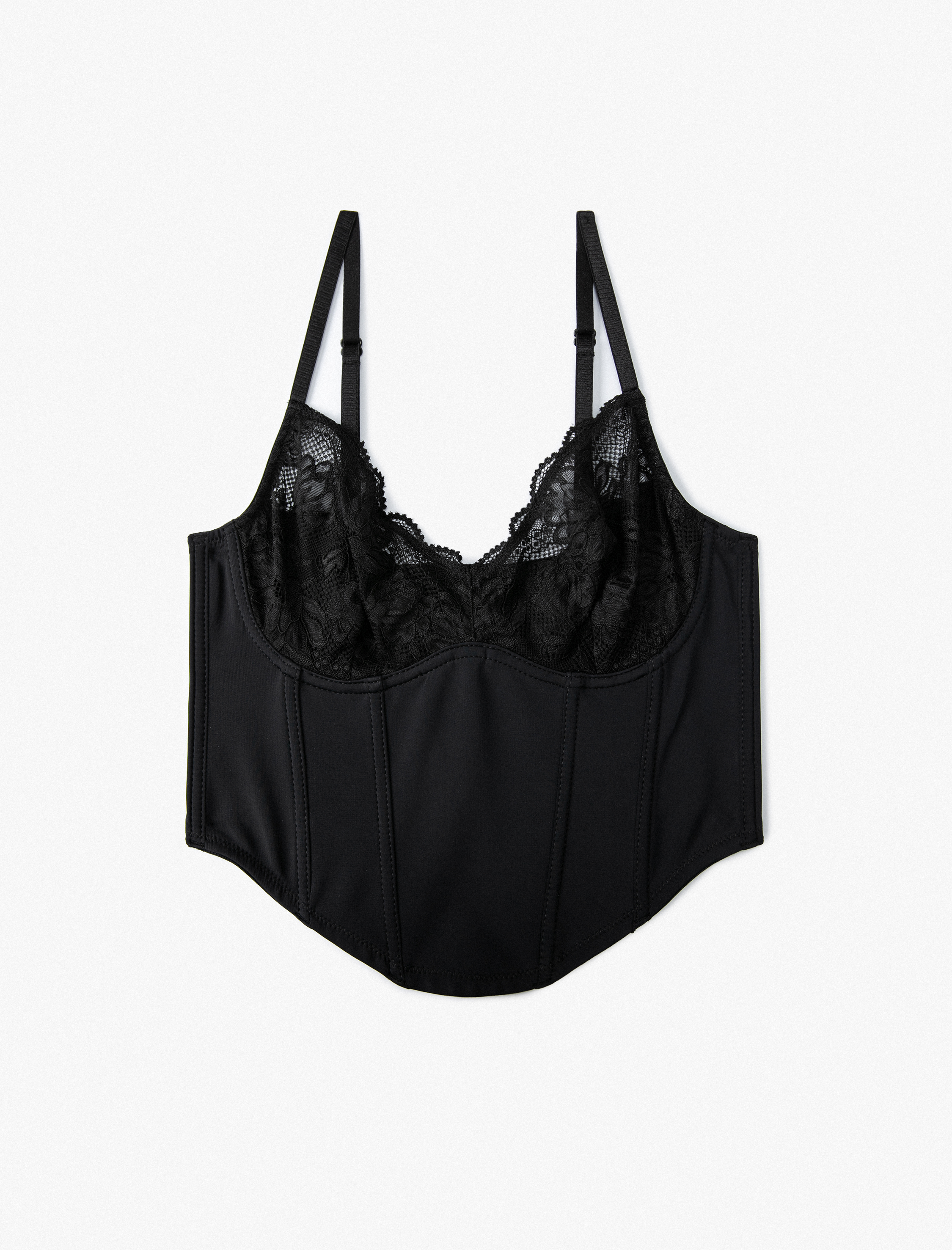   Dantelli Bralet Sütyen Korse Detaylı Balenli