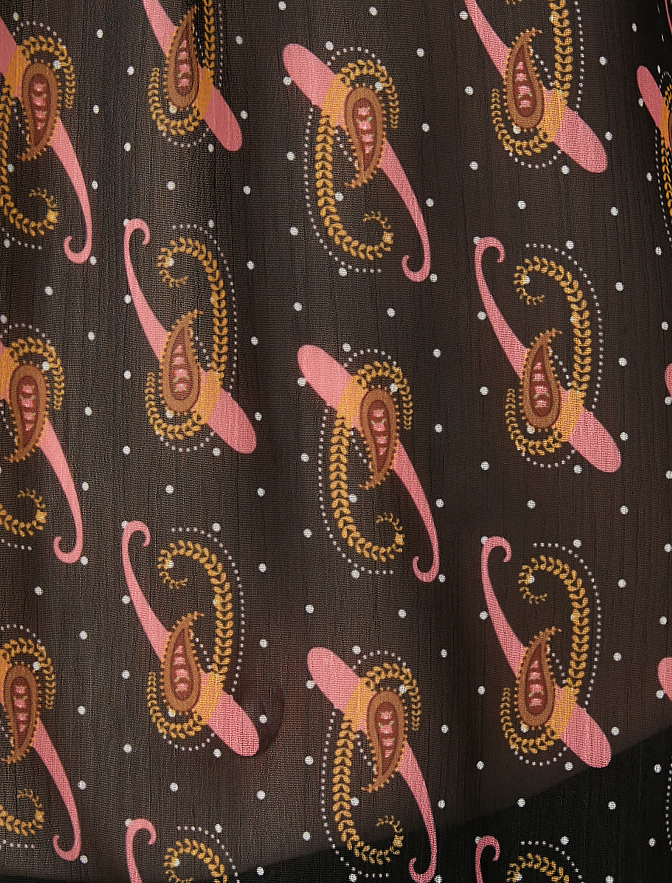 Şifon Bluz Balon Kollu Fırfırlı Gipeli Püsküllü