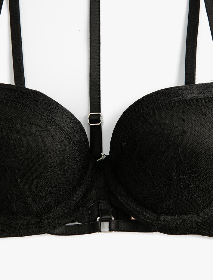  Dantelli Bralet Boyun Detaylı Dolgulu Balenli