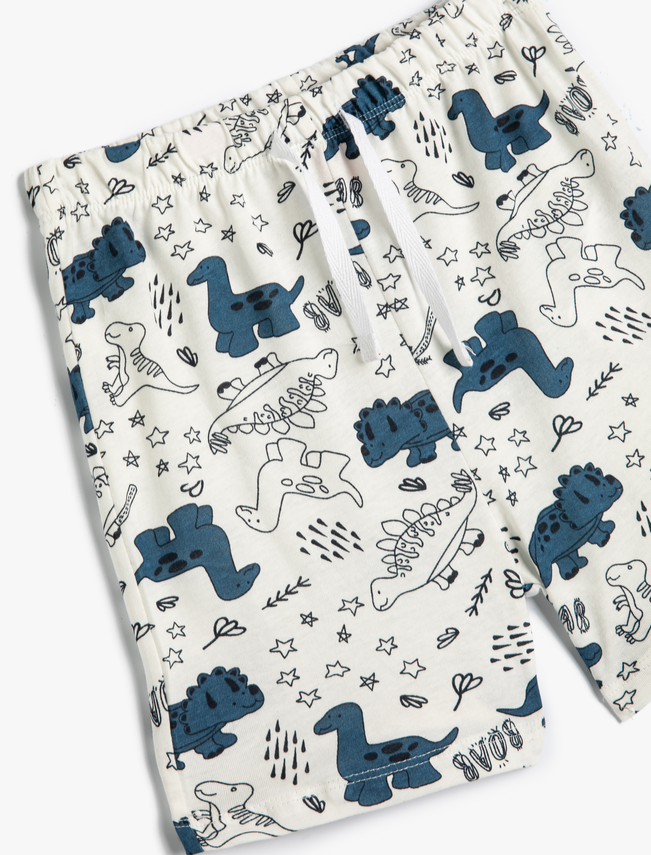  Erkek Bebek Dinozorlu Şort Beli Bağlamalı Pamuklu