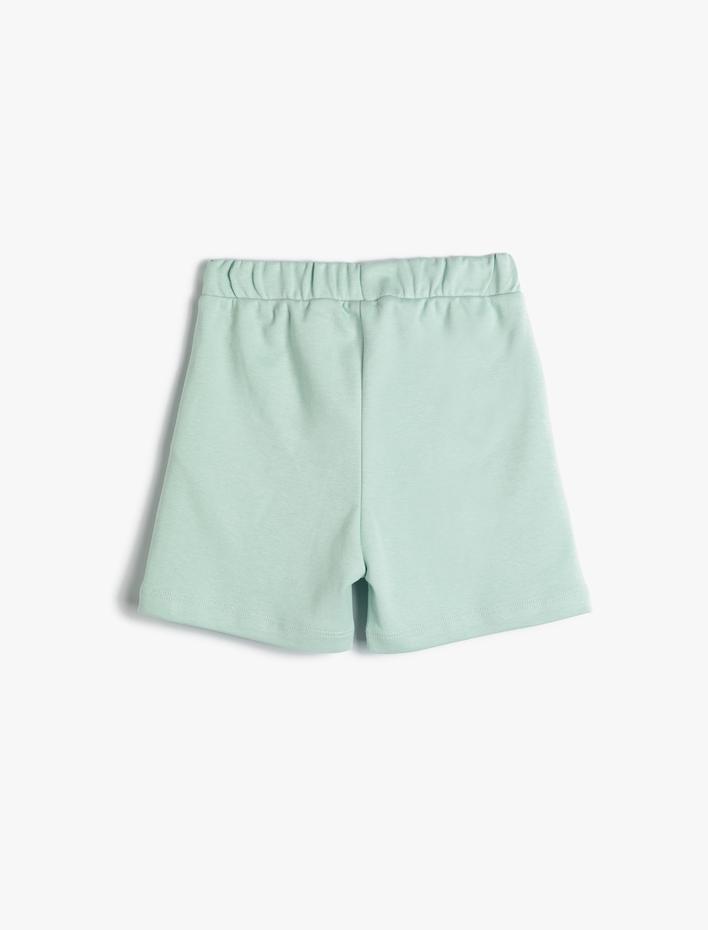 Erkek Bebek Şort Cepli Beli Bağlamalı Baskı Detaylı Pamuklu