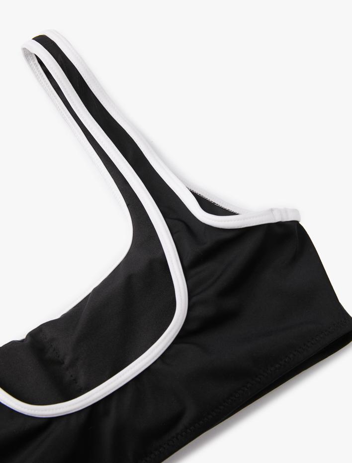  Kare Yaka Bikini Üstü Kalın Askılı Biye Detaylı