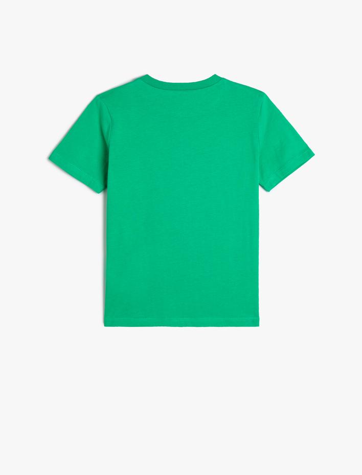 Erkek Çocuk Kaplanlı Tişört Kısa Kollu Bisiklet Yaka Pamuklu