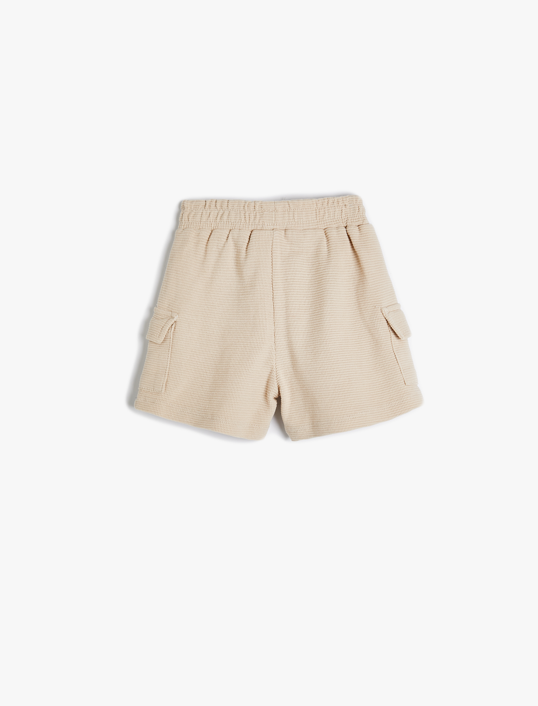  Erkek Bebek Şort Cepli Beli Bağlamalı Dokulu Pamuklu
