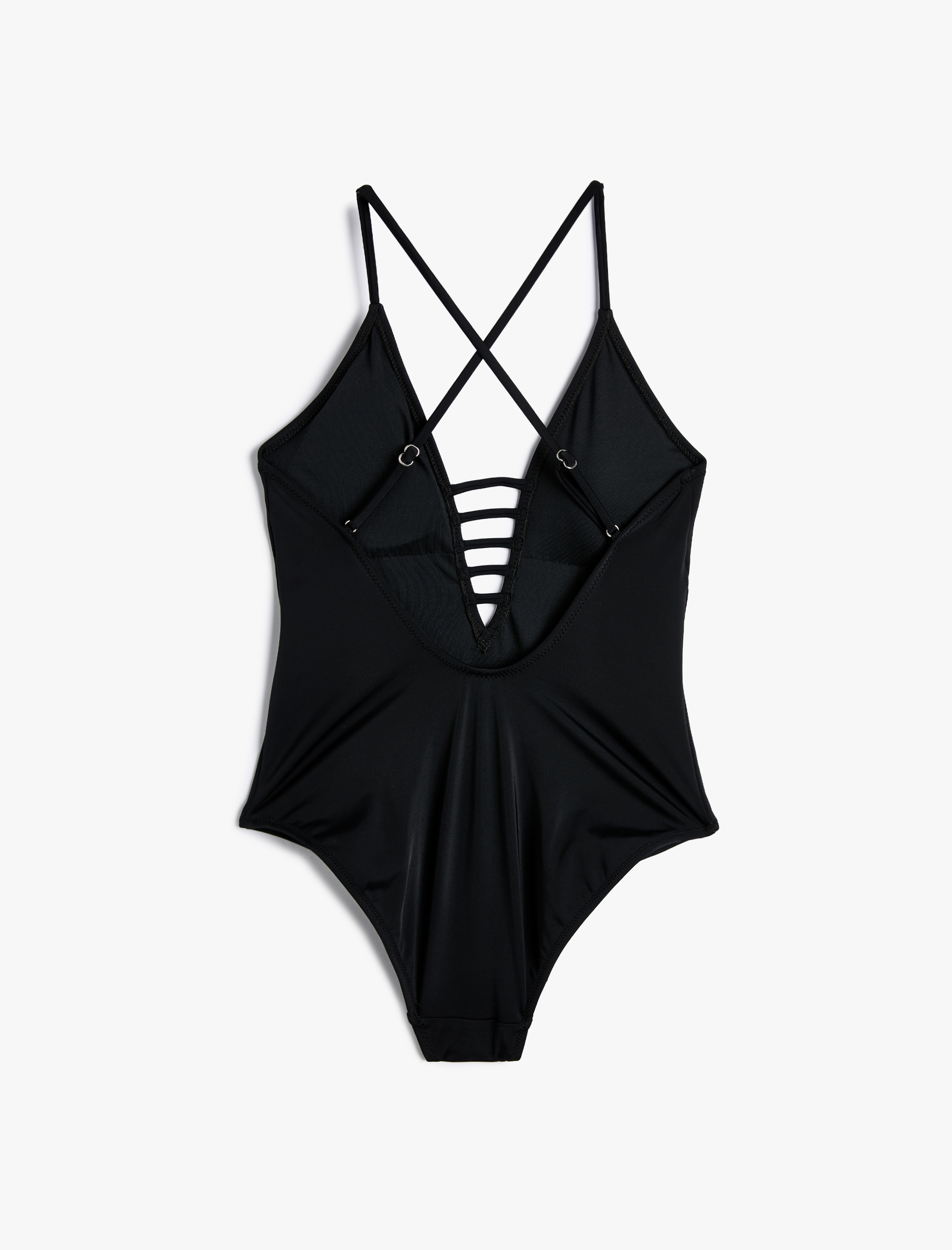   Mayo Çapraz Askılı Kaplı Pencere Detaylı Derin V Yaka