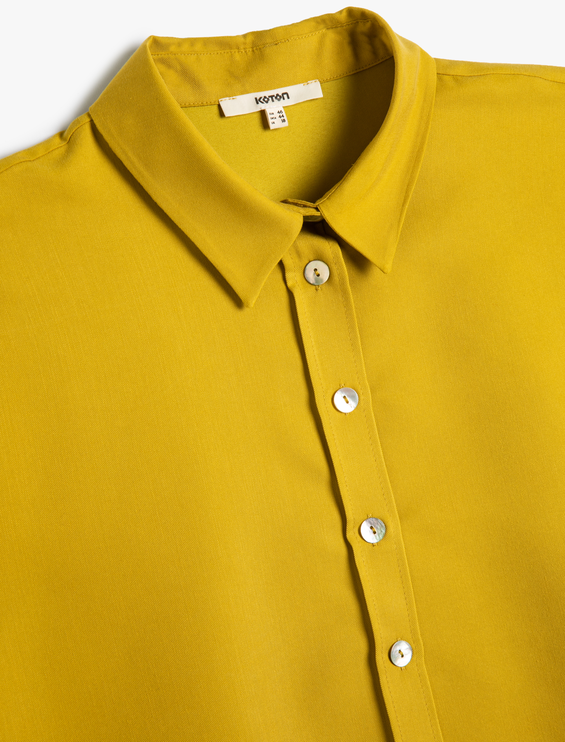   Crop Gömlek Kısa Kollu Düğmeli Modal Karışımlı