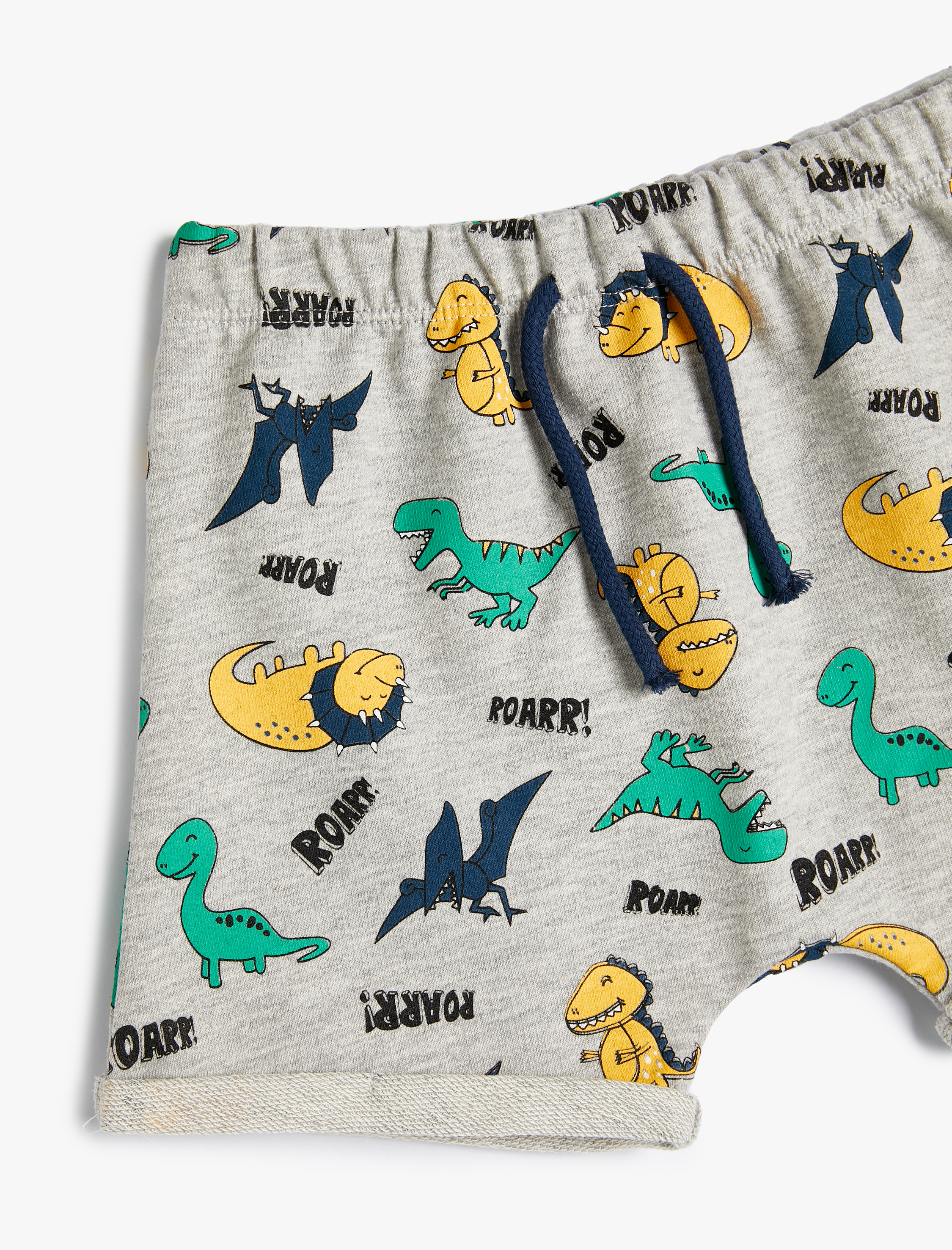  Erkek Bebek Dinozorlu Şort Beli Bağlamalı