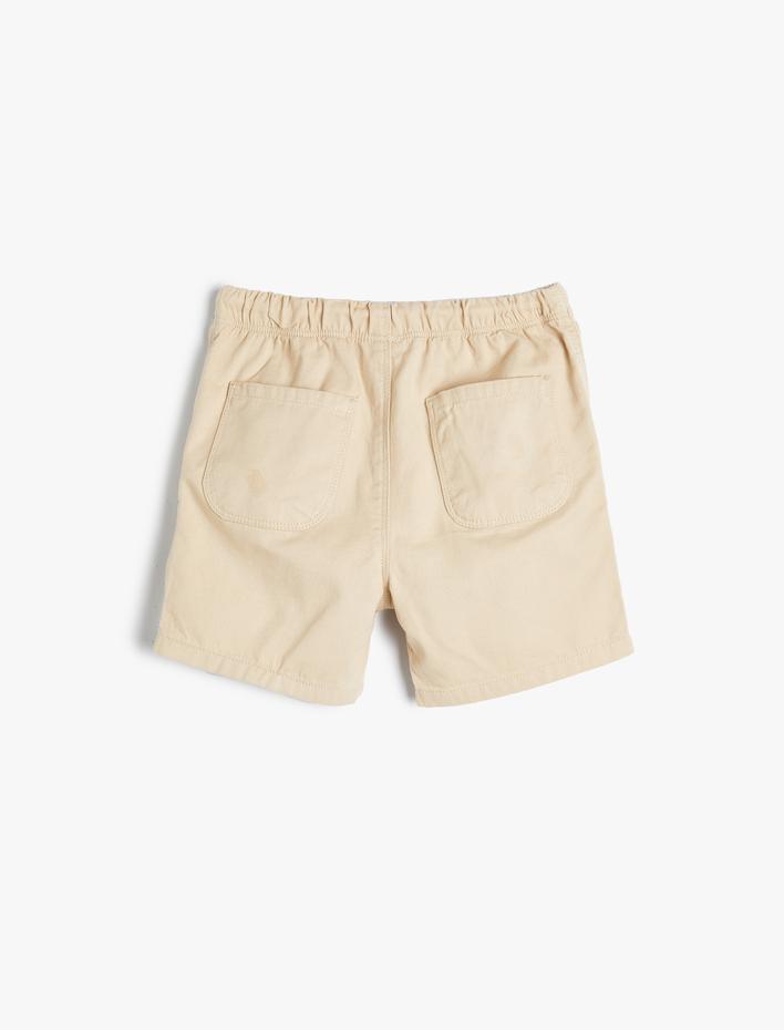 Erkek Bebek Basic Şort Beli Bağlamalı Pamuklu