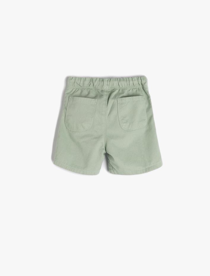 Erkek Bebek Basic Şort Beli Bağlamalı Pamuklu