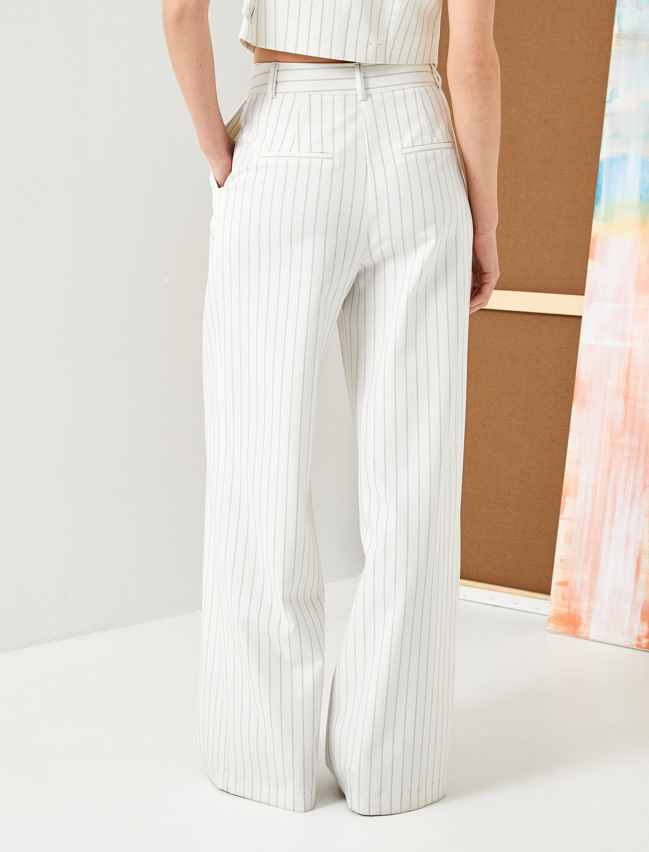   Palazzo Pantolon Yüksek Bel Cep Detaylı