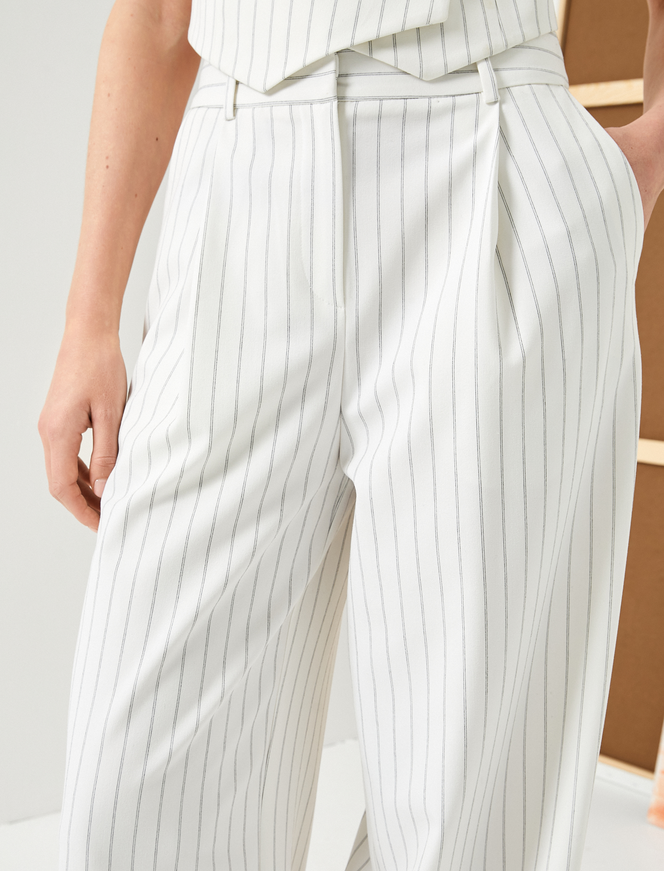   Palazzo Pantolon Yüksek Bel Cep Detaylı