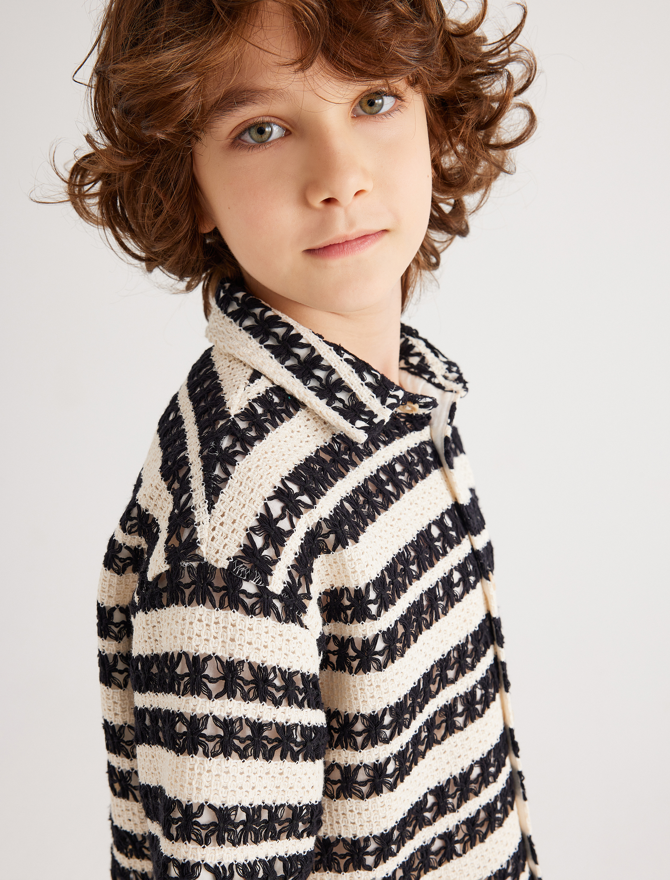  Erkek Çocuk Polo Yaka Tişört Ajurlu Kısa Kollu