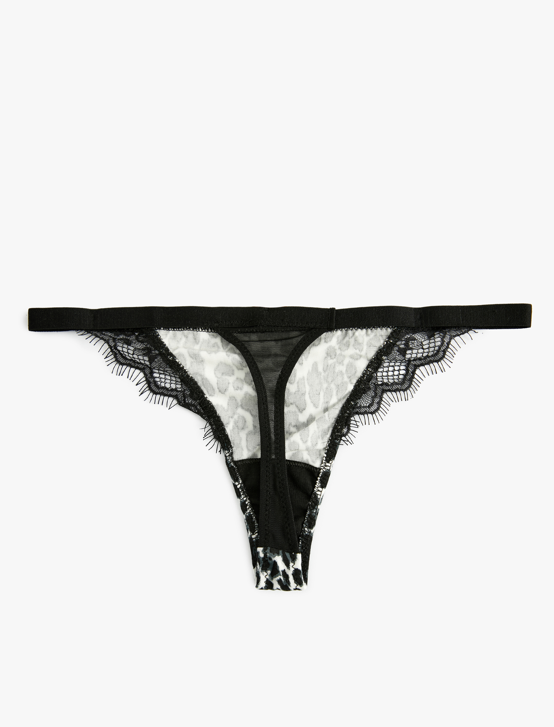   Leopar Desenli String Külot Dantelli Viskon