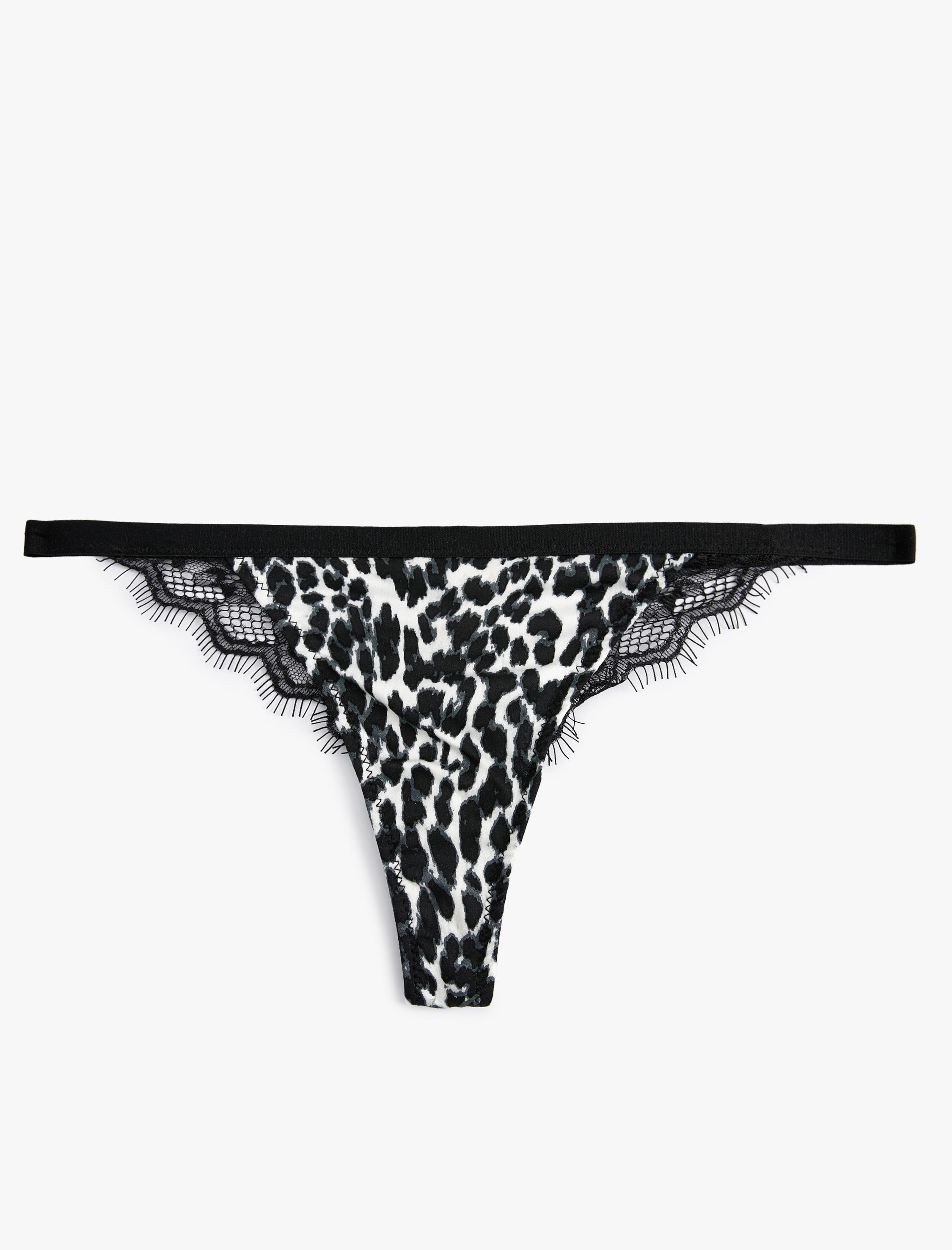  Leopar Desenli String Külot Dantelli Viskon