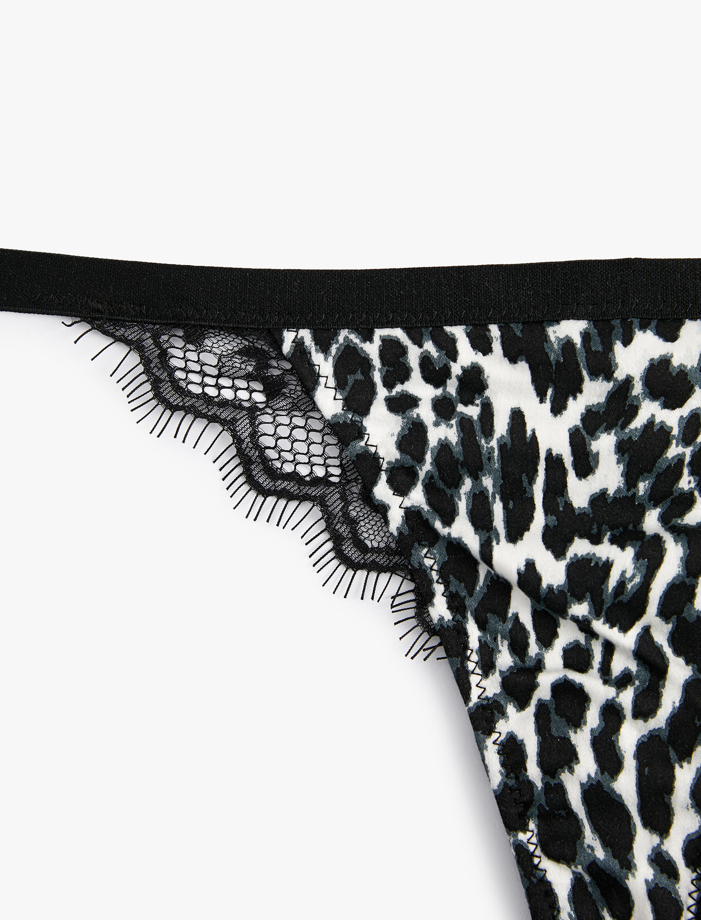   Leopar Desenli String Külot Dantelli Viskon