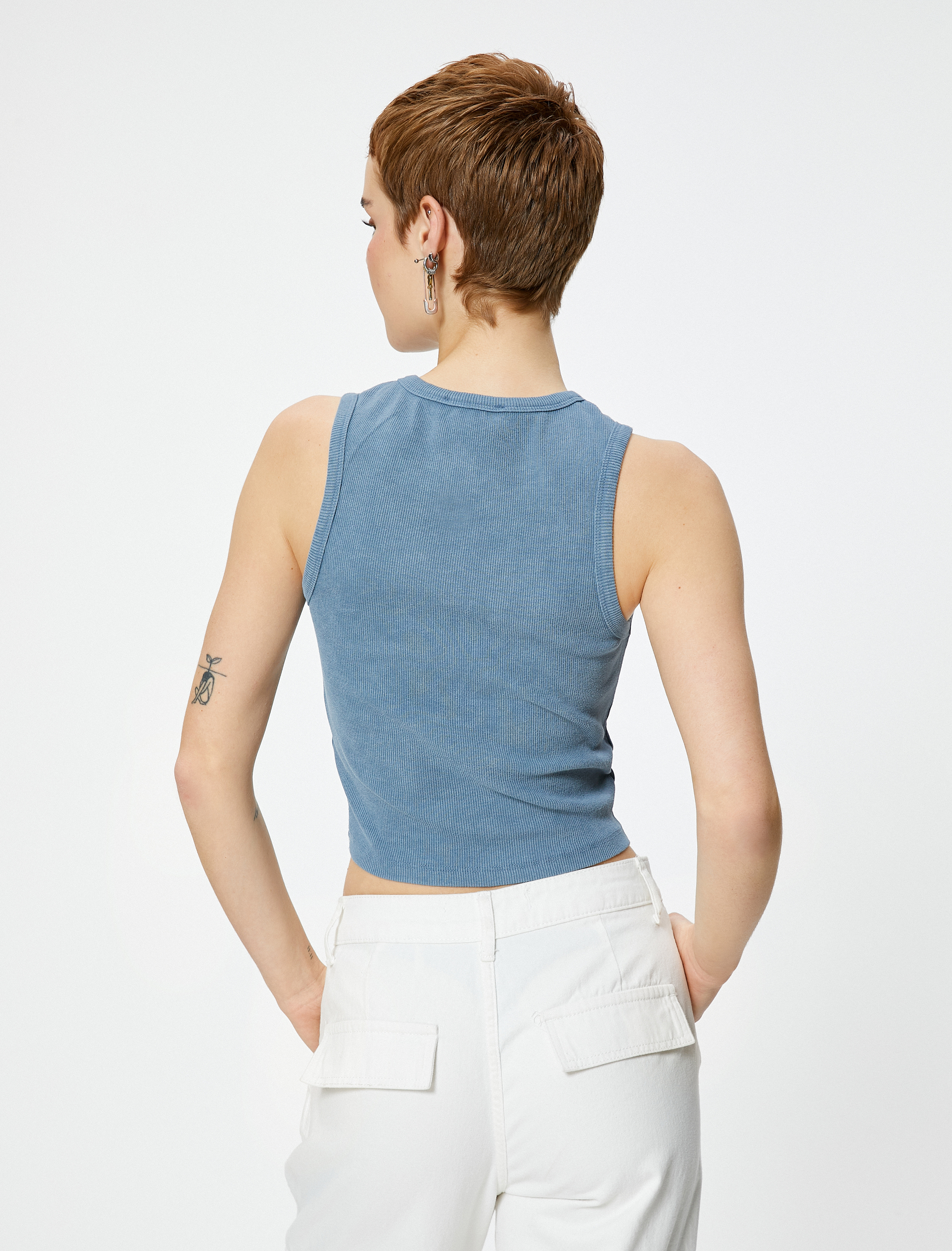   Baskılı Crop Atlet Pamuklu