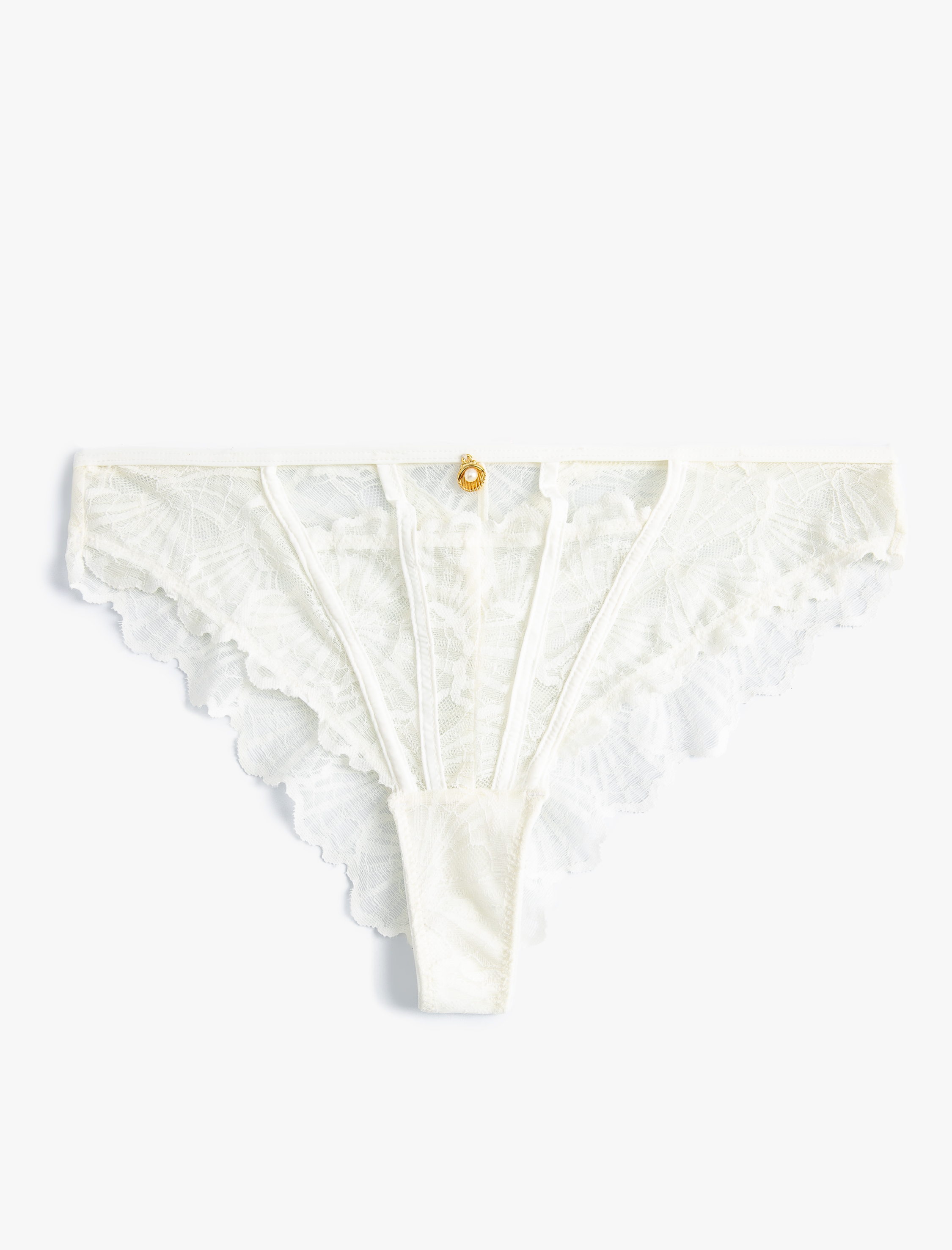   Brief Dantelli Külot Deniz Kabuğu Aksesuar Detaylı