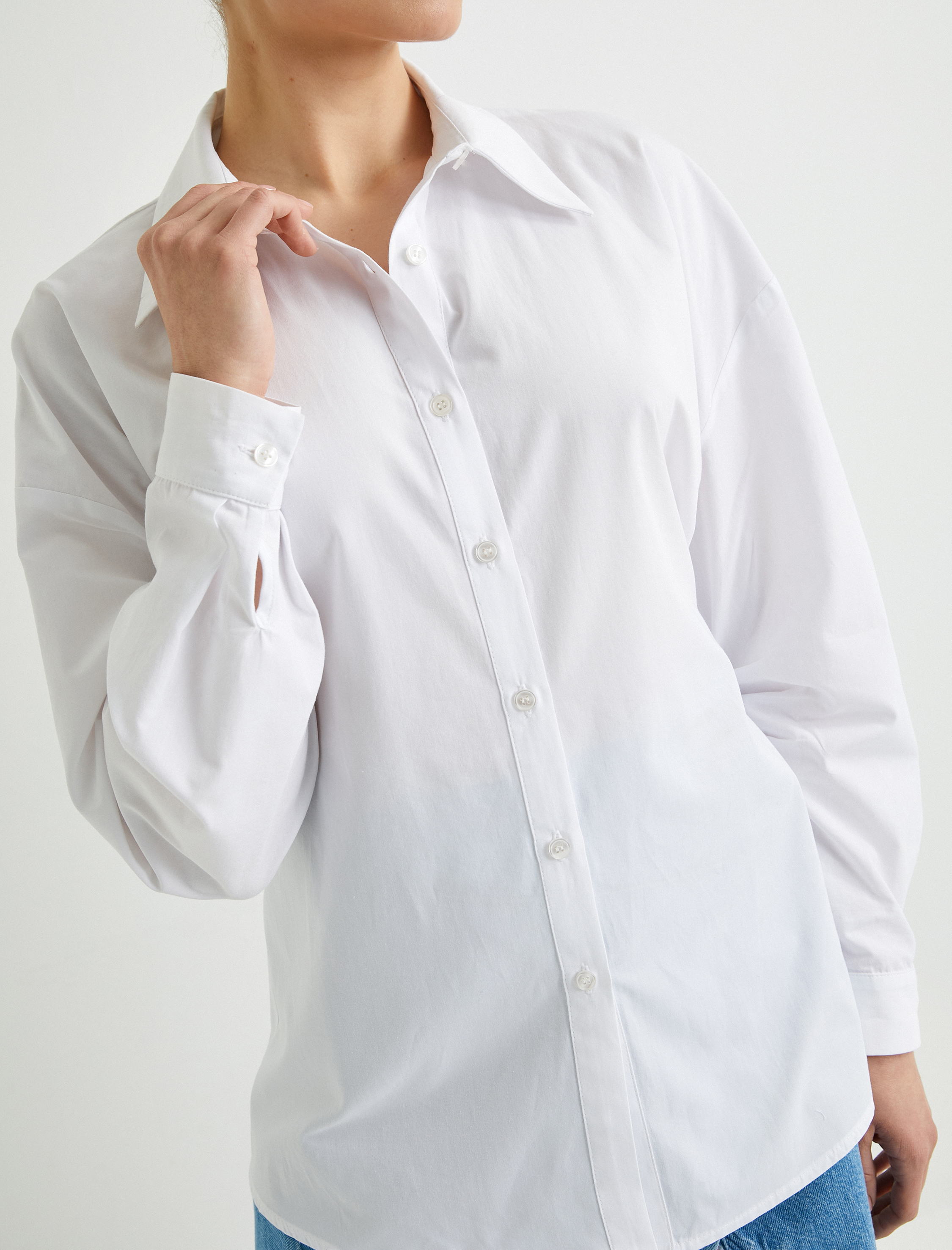   Sırtı Pencere Detaylı Gömlek Uzun Kollu