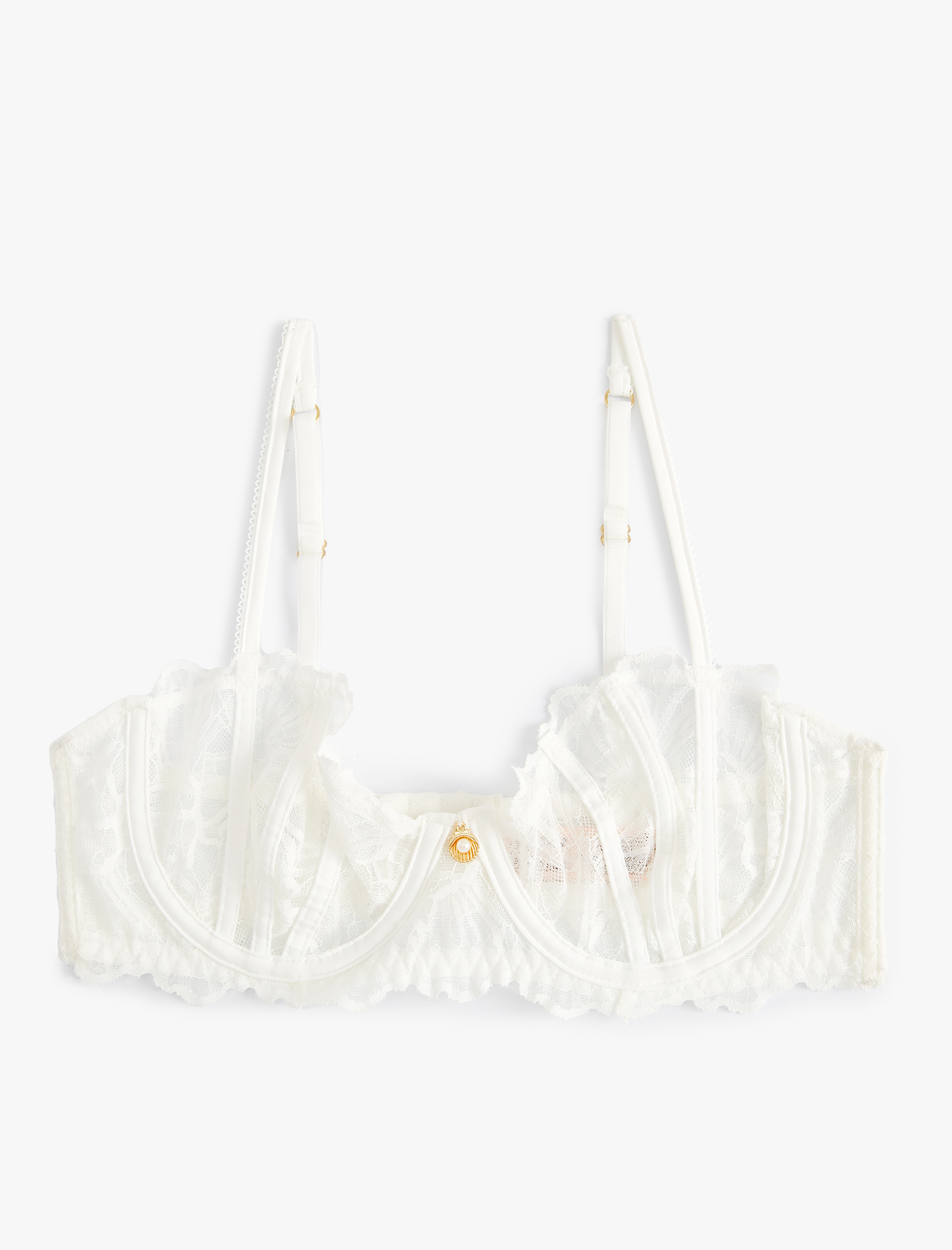   Dantelli Balenli Sütyen Aksesuarlı Dolgusuz Kapsız