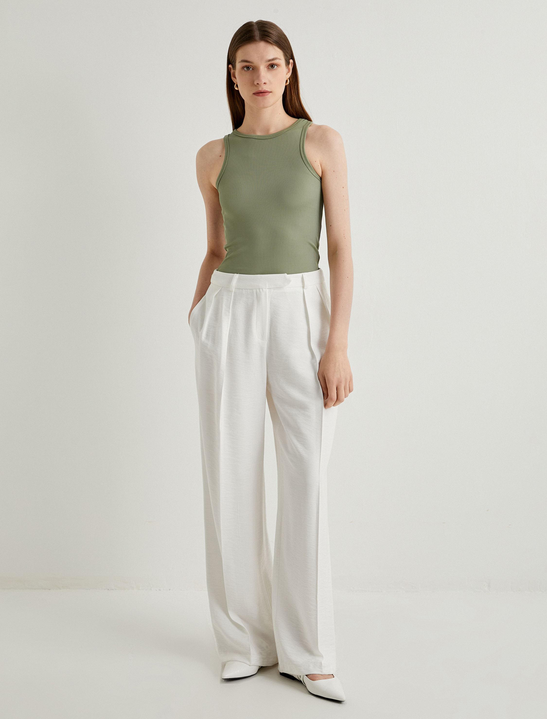   Halter Yaka Atlet Fitilli Slim Fit