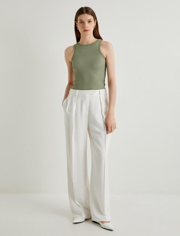  Halter Yaka Atlet Fitilli Slim Fit