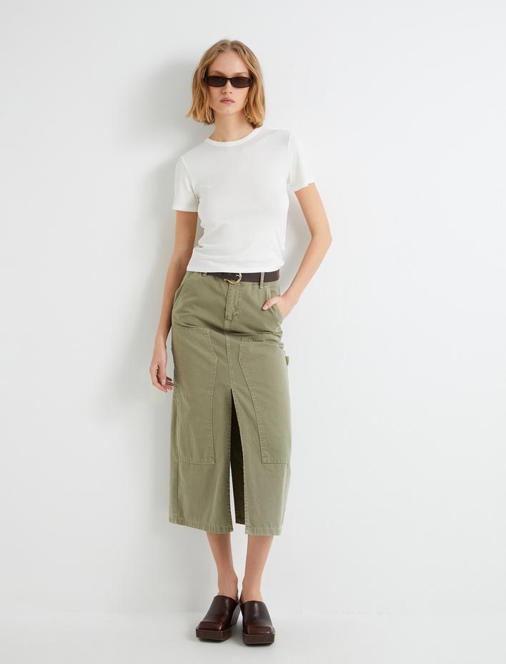  Basic Kısa Tişört Fitilli Kısa Kollu Bisiklet Yaka Viskoz Kumaş