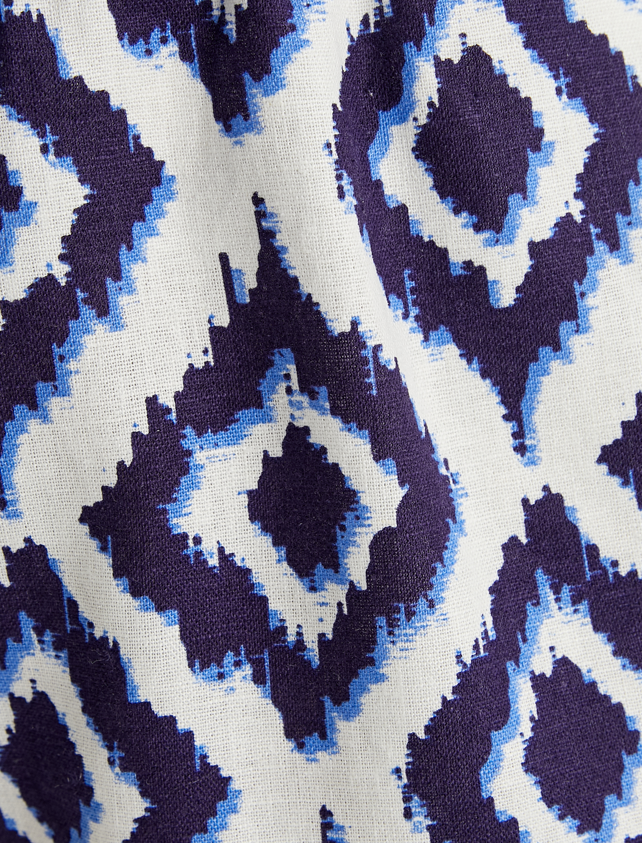   Mini Şort Beli Bağcıklı Boncuklu Cepli Viskon Keten Karışımlı