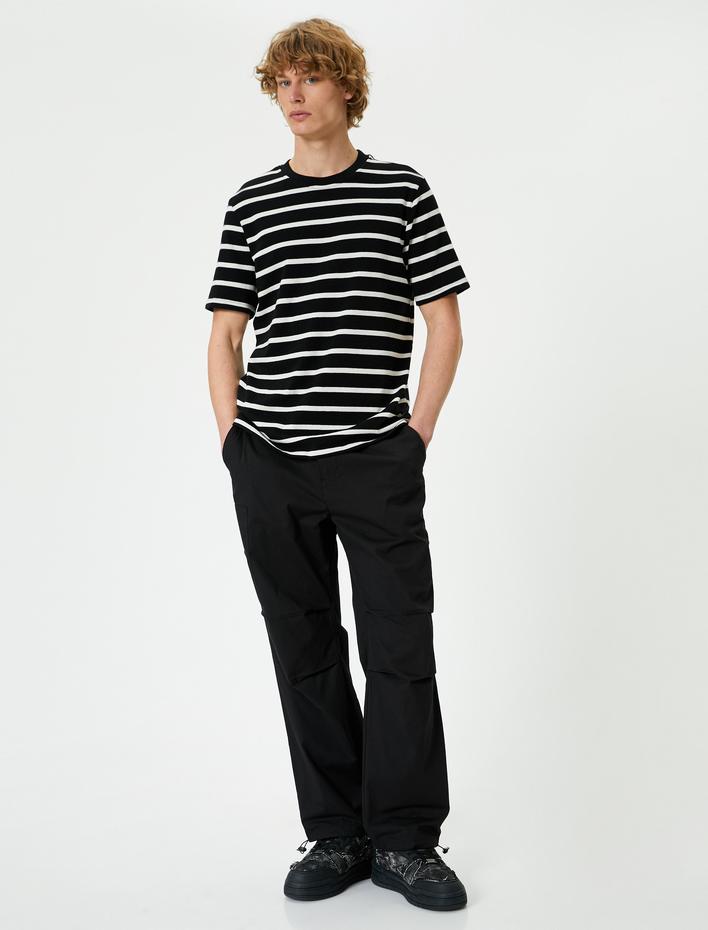  Basic Tişört Bisiklet Yaka Kısa Kollu Pamuklu