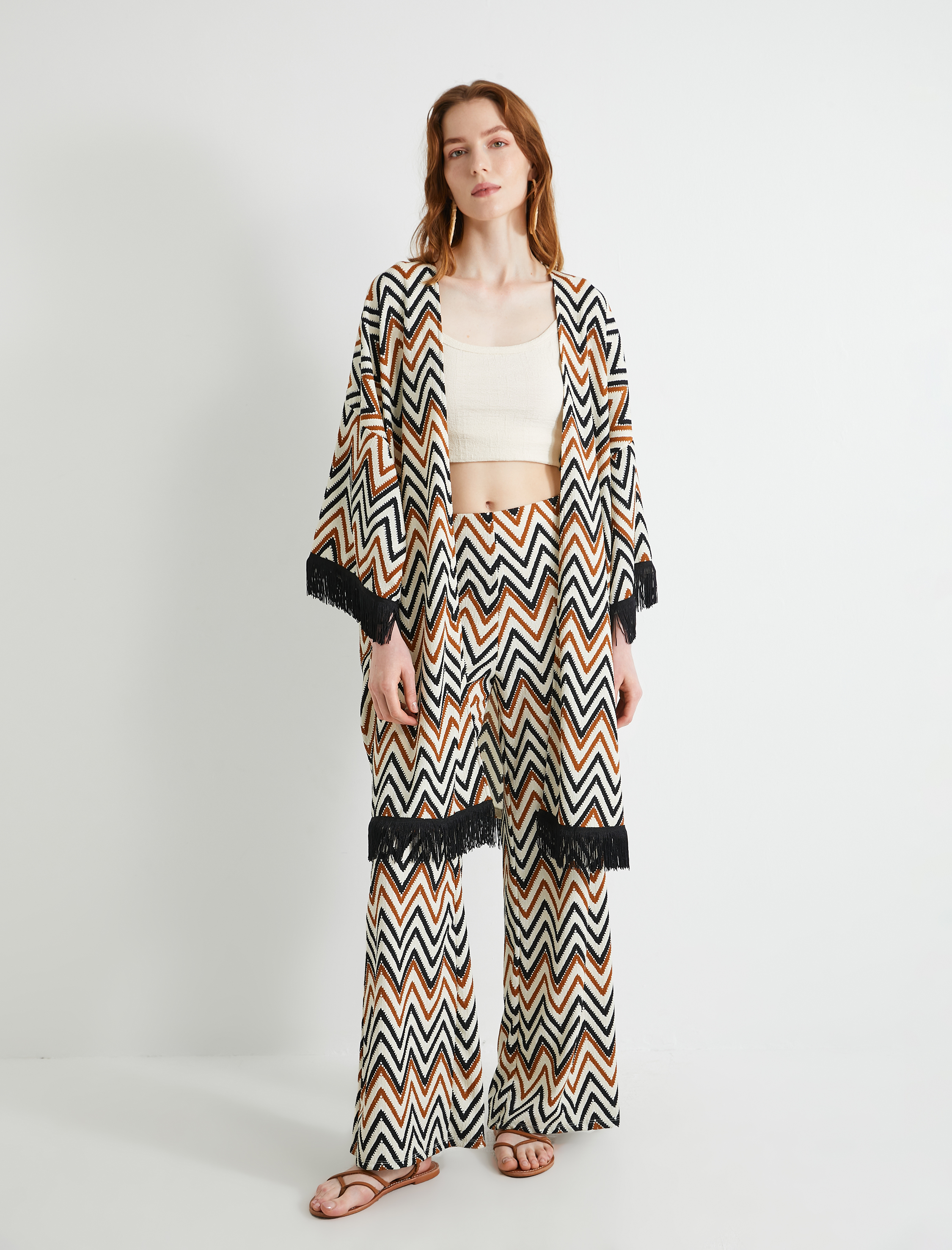   Midi Kimono Püskül Detaylı