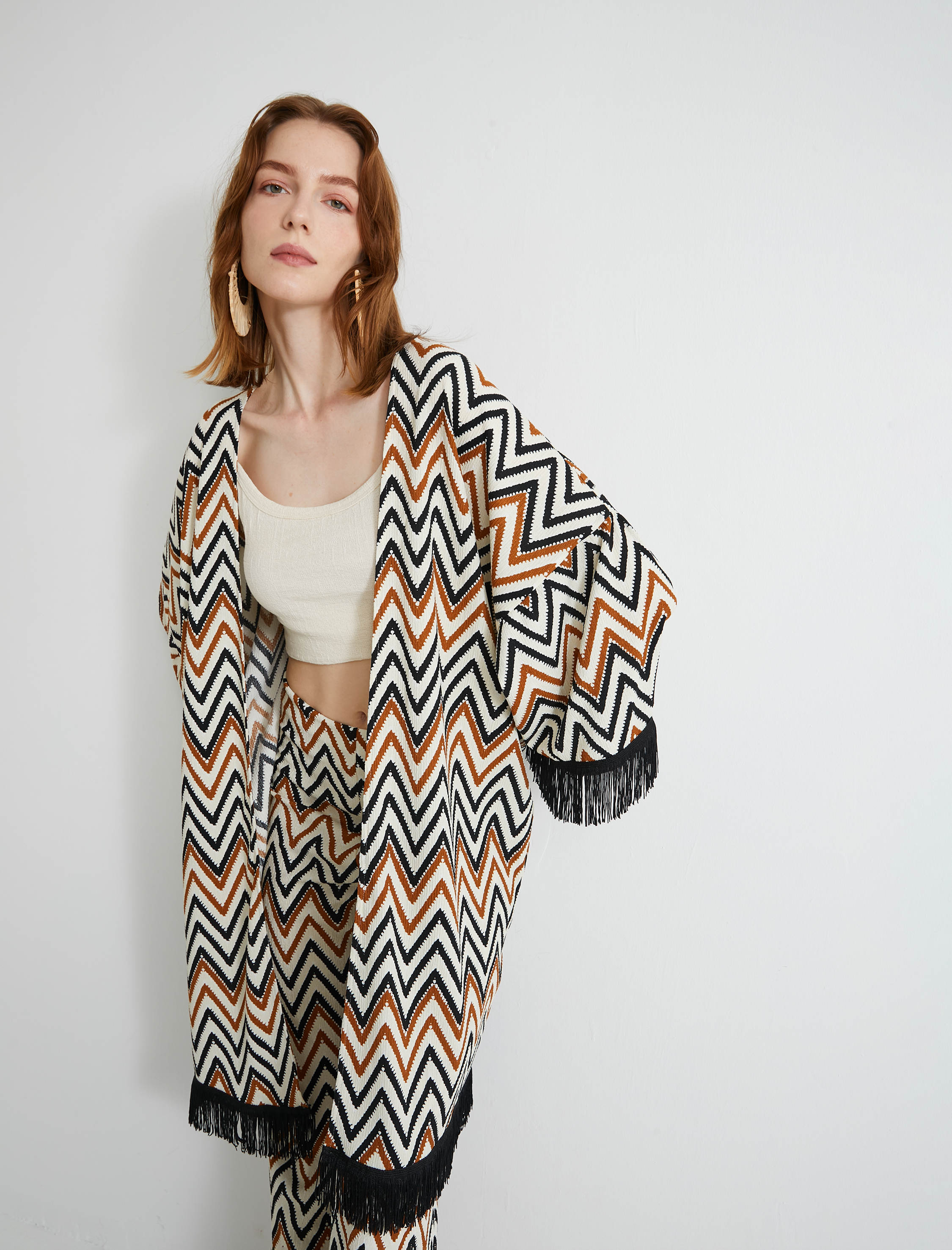   Midi Kimono Püskül Detaylı