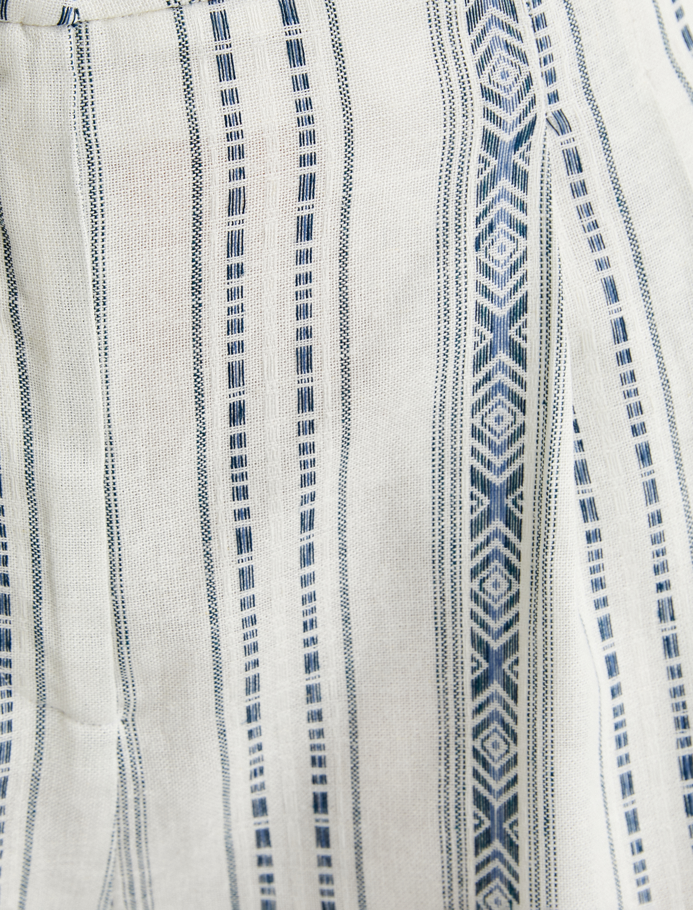   Keten Karışımlı Şort Normal Bel Cep Detaylı