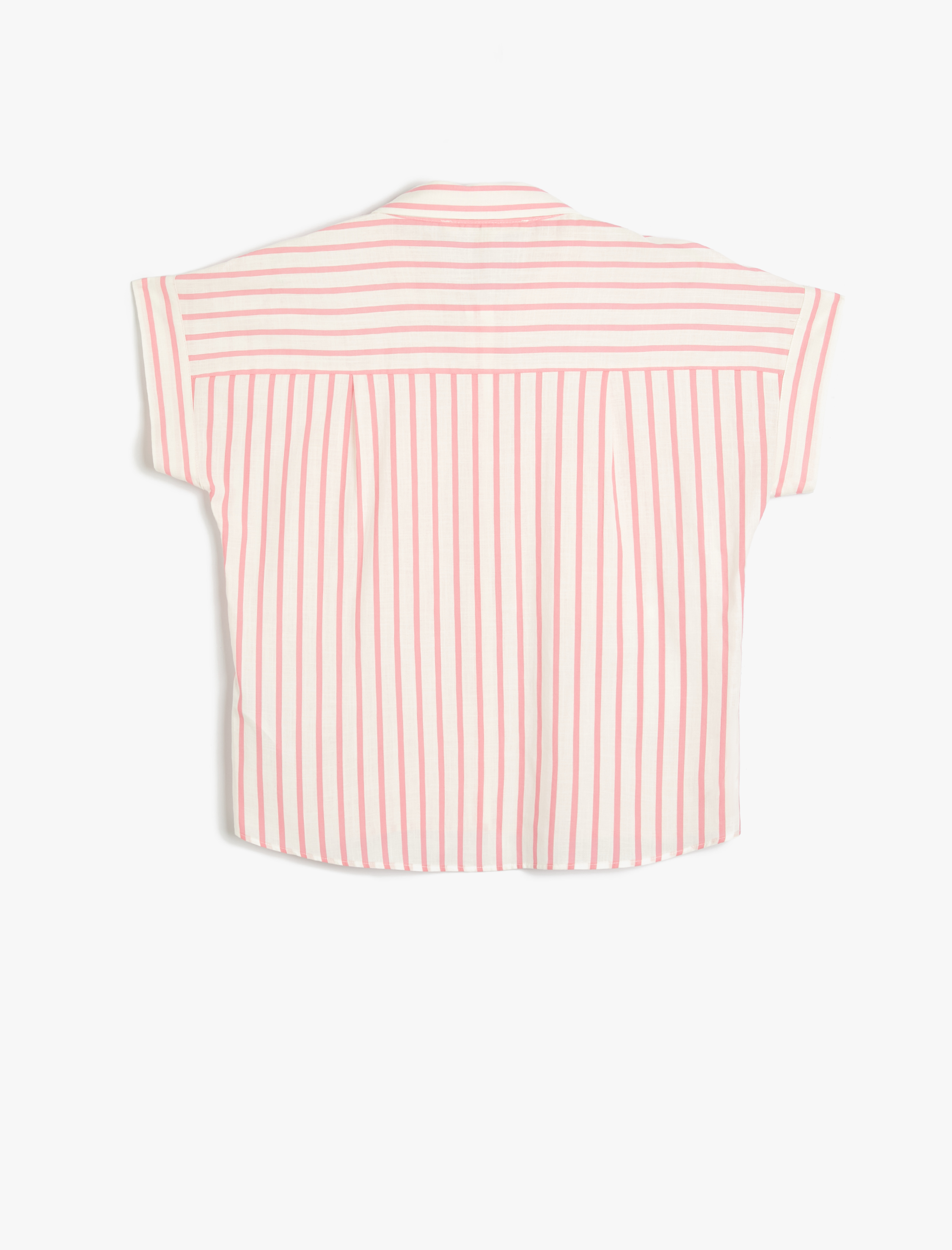   Kısa Kollu Gömlek Düğmeli Cep Detaylı Pamuklu