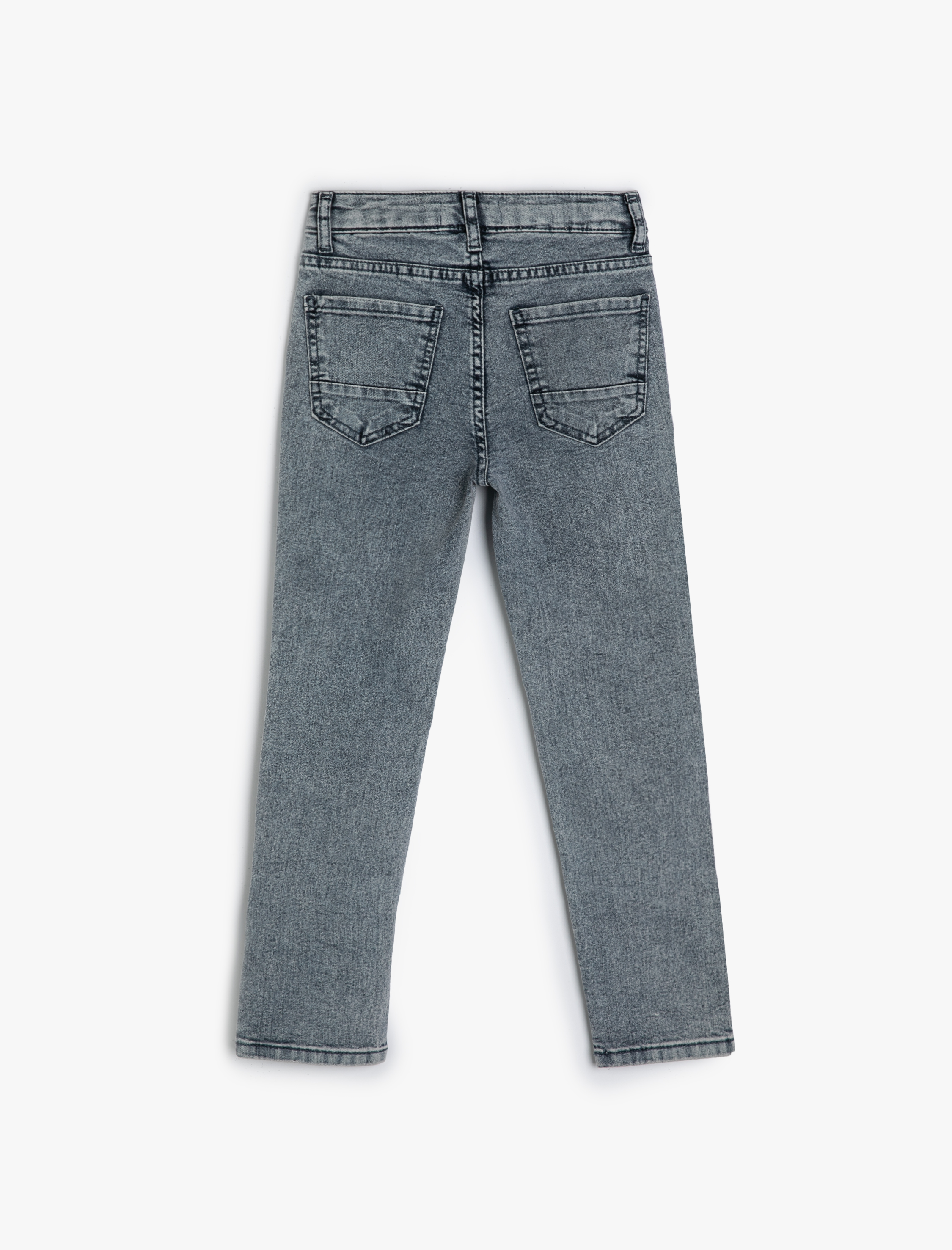  Erkek Çocuk Kot Pantolon Ayarlanabilir Lastikli Pamuklu - Slim Jean