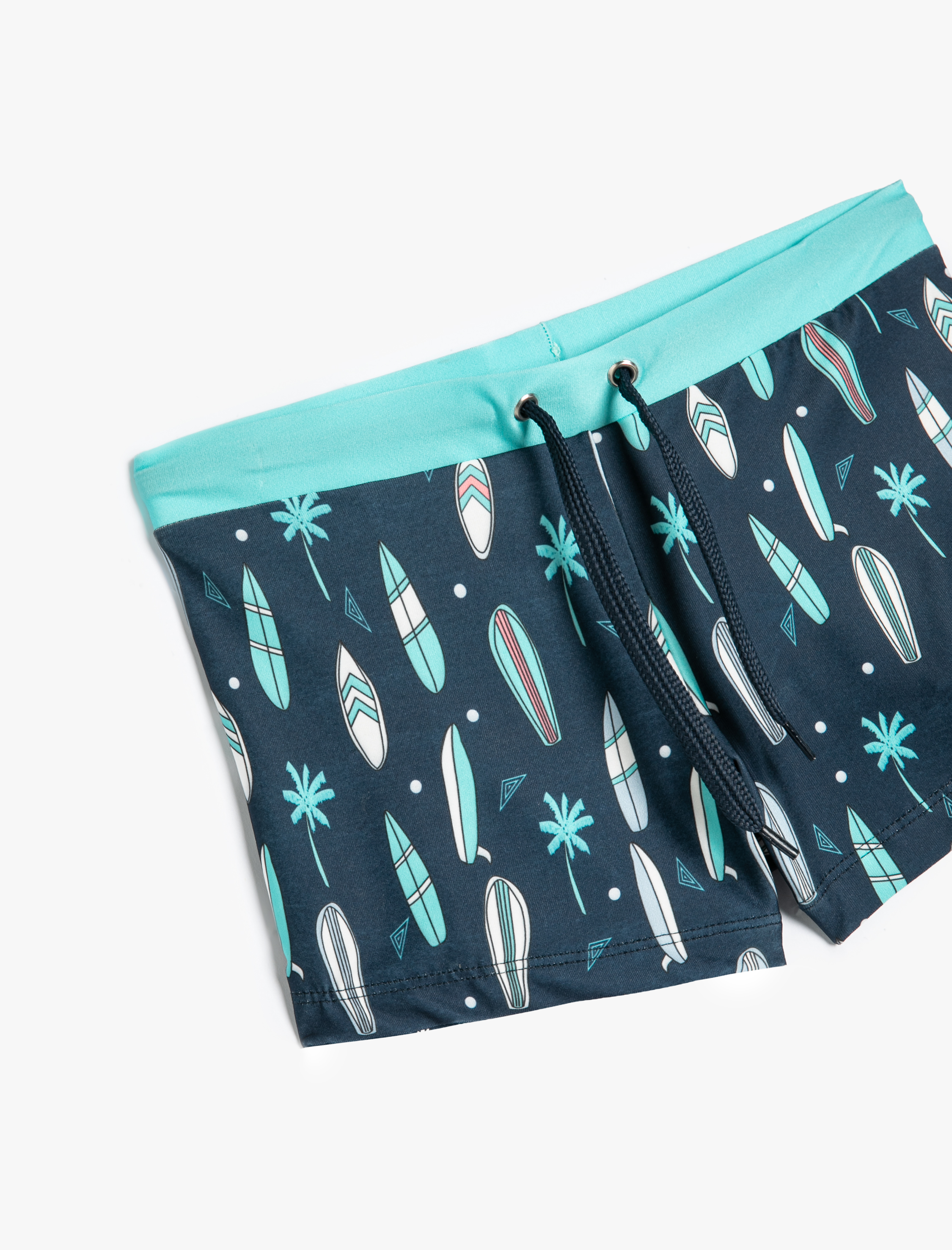  Erkek Çocuk Mayo Baskı Detaylı Yaz Temalı Beli Bağlamalı