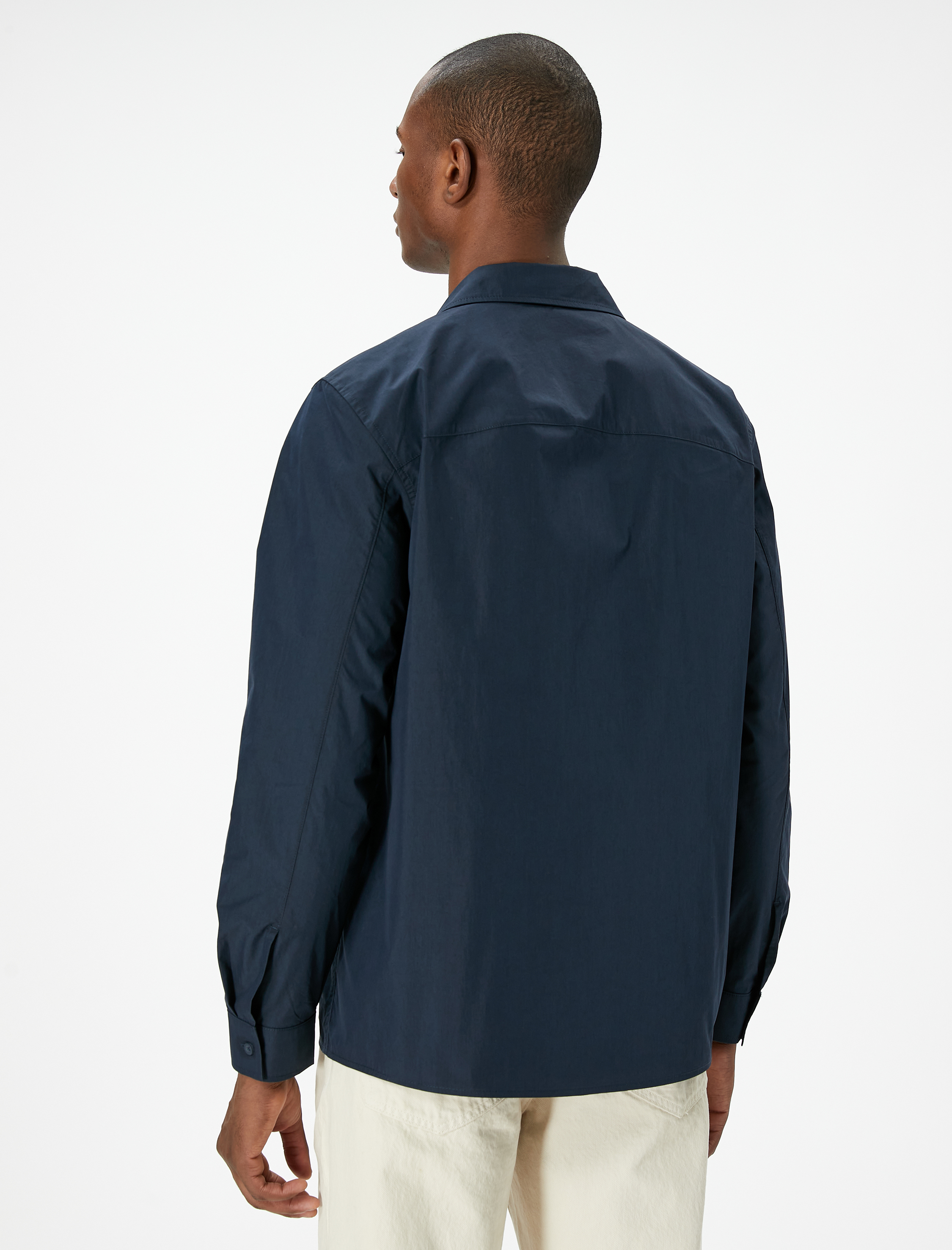   Uzun Kollu Gömlek Cep Detaylı Düğmeli Klasik Yaka Regular Fit