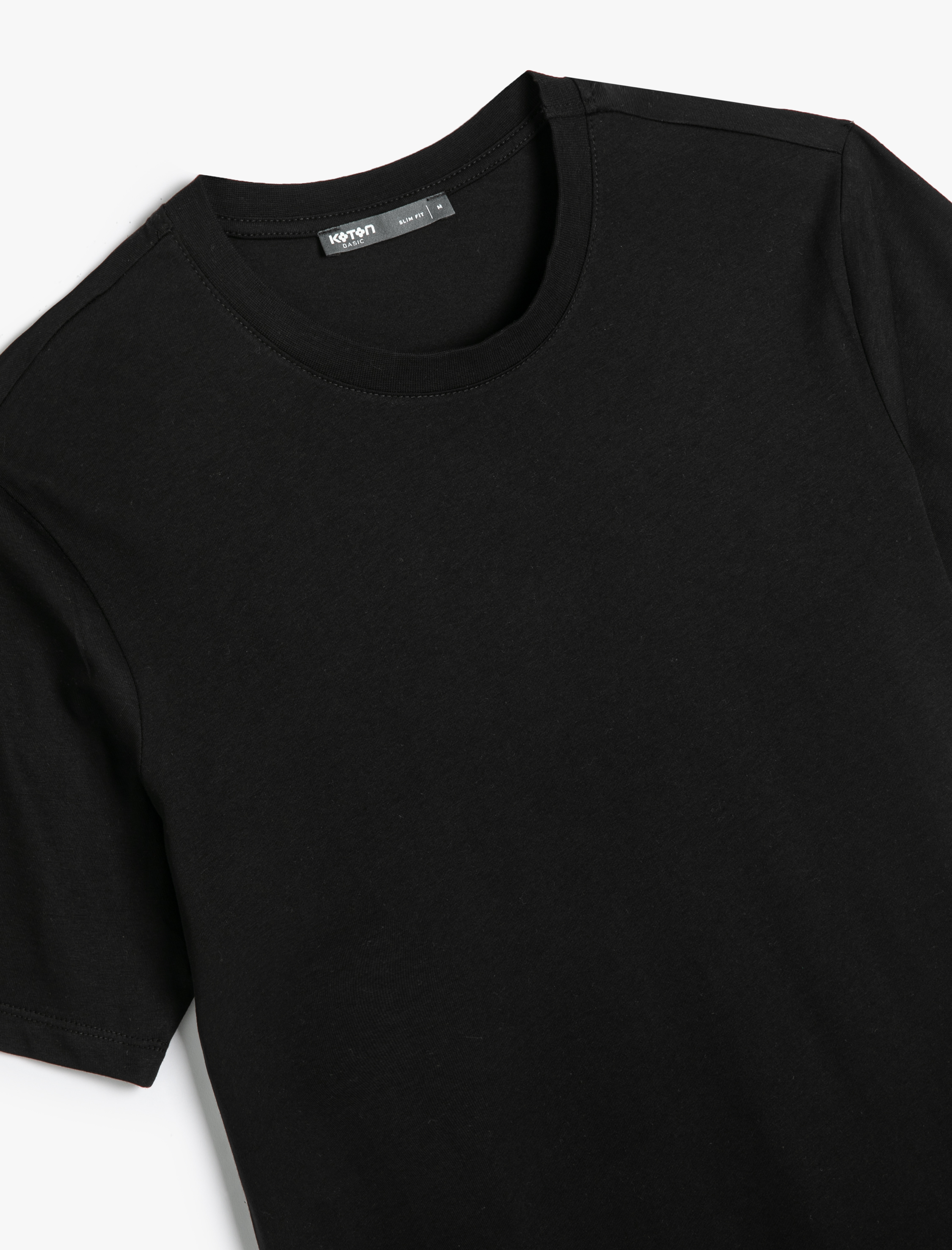   Basic Tişört Slim Fit Kısa Kollu Bisiklet Yaka