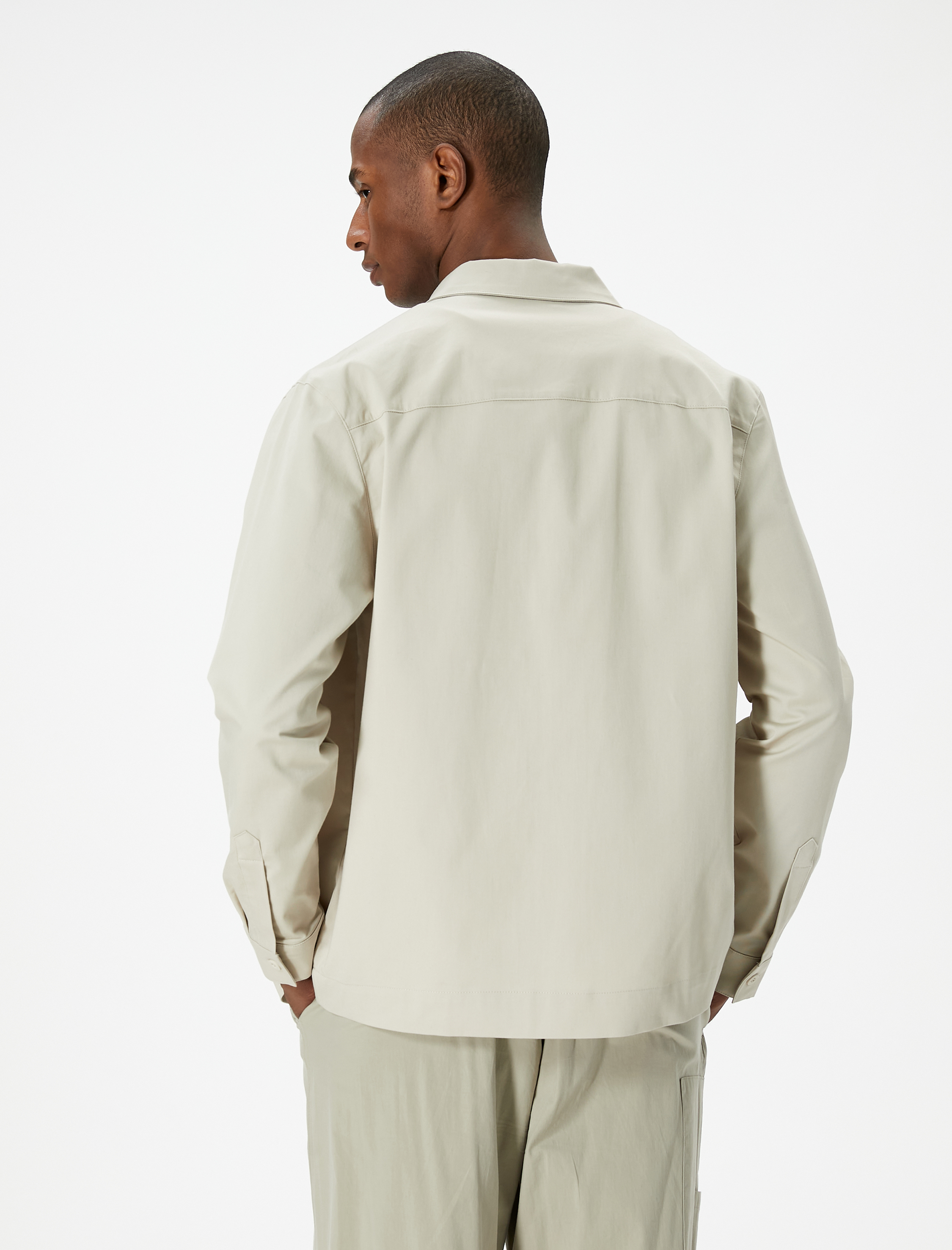   Uzun Kollu Gömlek Cep Detaylı Düğmeli Klasik Yaka Regular Fit